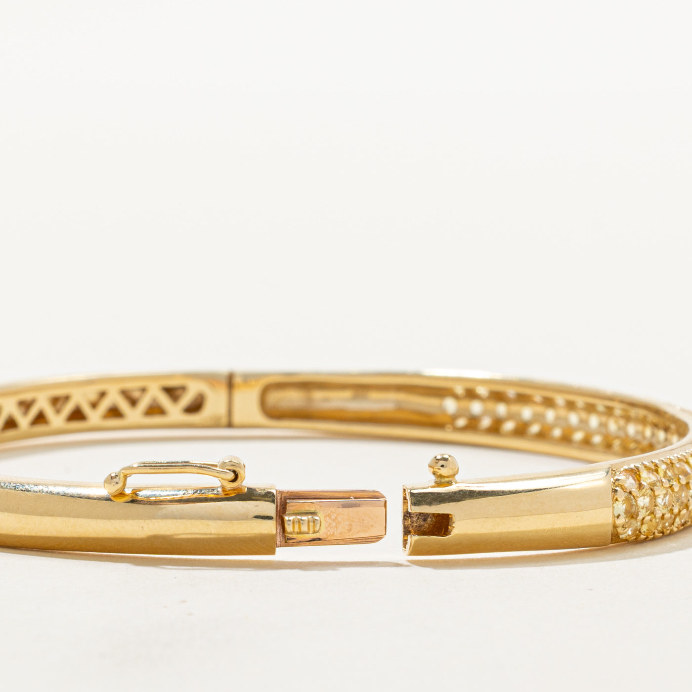 Pavé Set Light Yellow Diamond Bangle | 2.20ctw | 7"