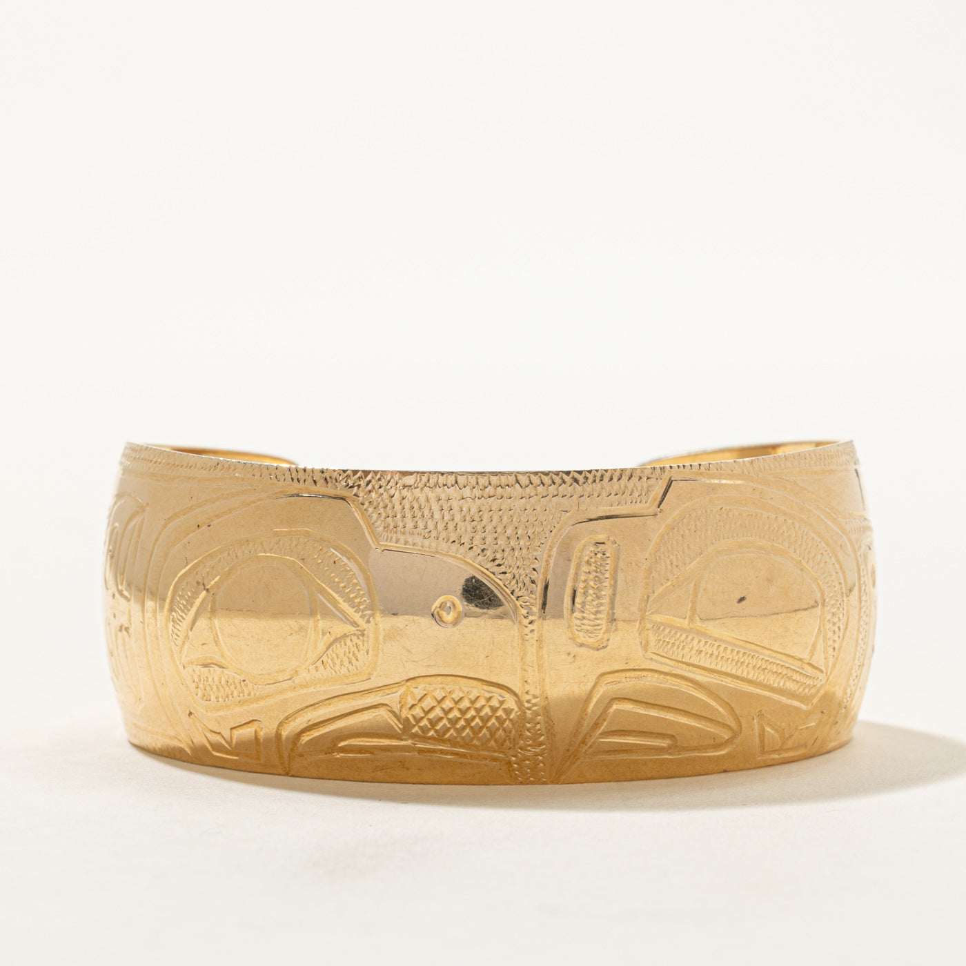 'Thomas Adams' 14k Yellow Gold Indigenous Art Cuff | 6.5"