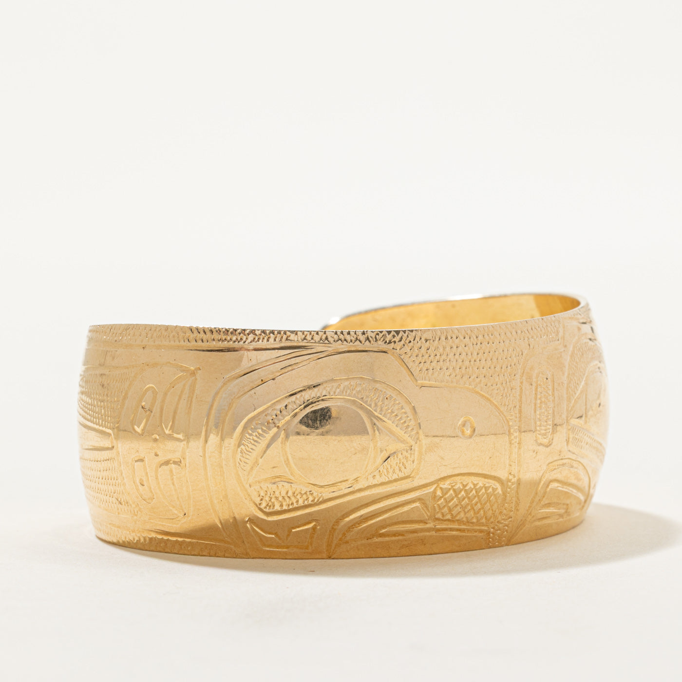 'Thomas Adams' 14k Yellow Gold Indigenous Art Cuff | 6.5"
