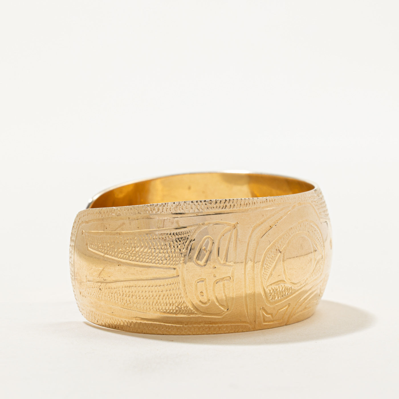 'Thomas Adams' 14k Yellow Gold Indigenous Art Cuff | 6.5"