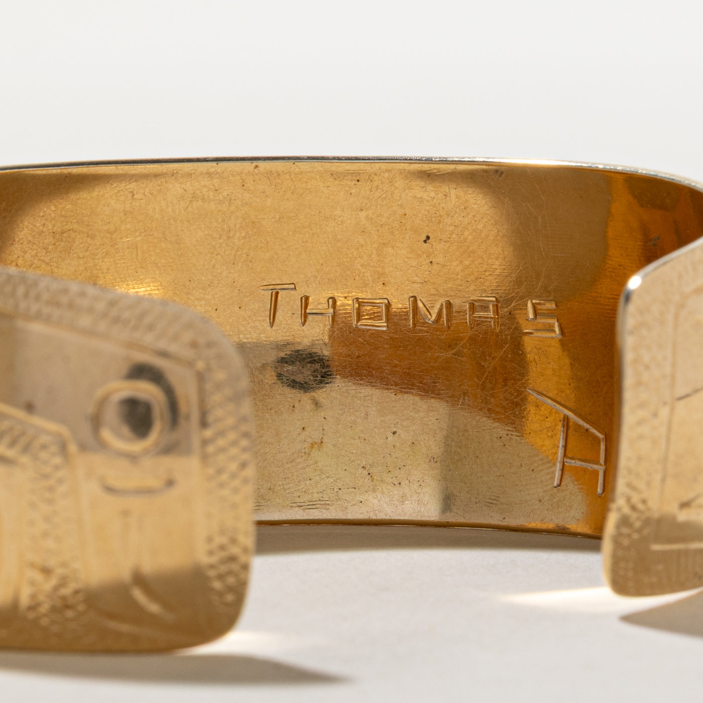 'Thomas Adams' 14k Yellow Gold Indigenous Art Cuff | 6.5"