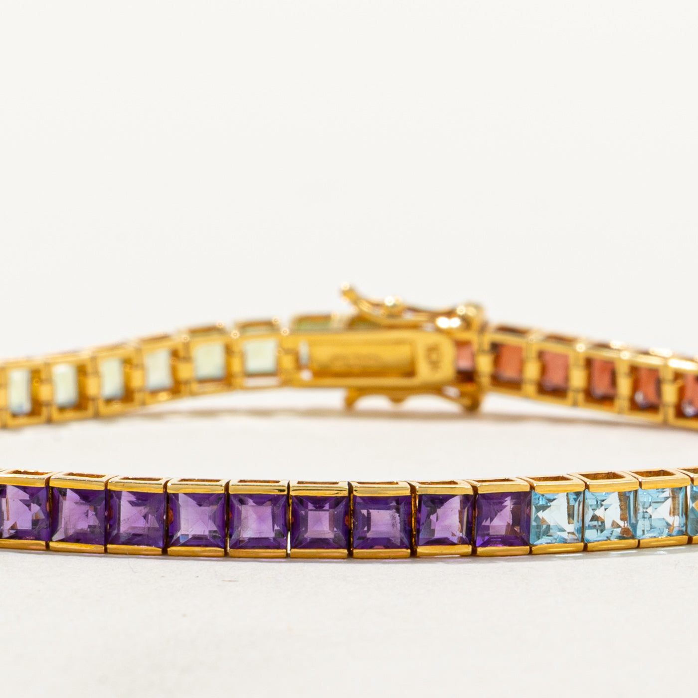 Rainbow Topaz & Garnet Tennis Bracelet | 4.00ctw | 7"