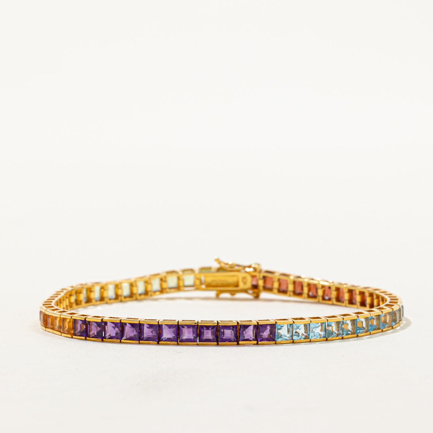 Rainbow Topaz & Garnet Tennis Bracelet | 4.00ctw | 7"