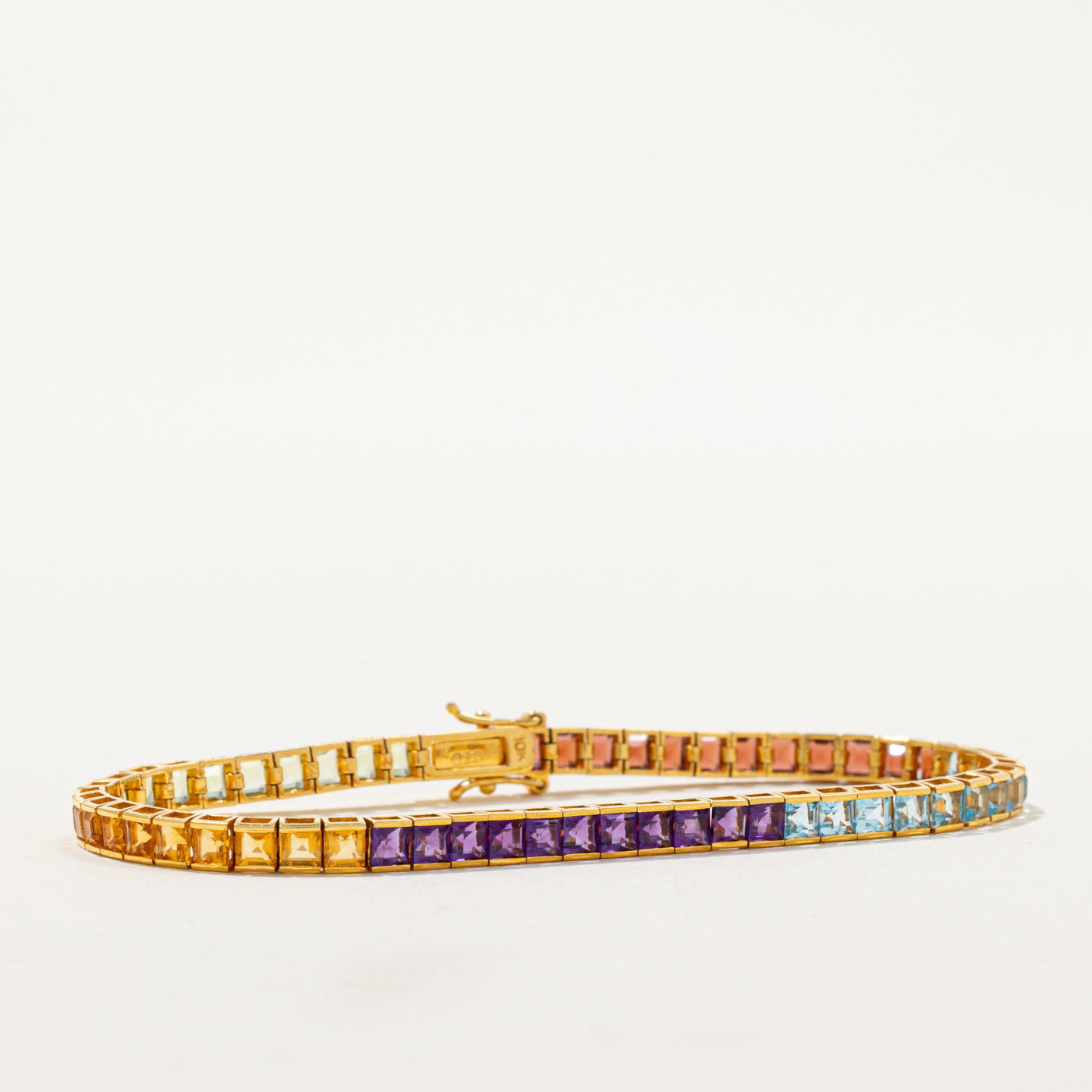 Rainbow Topaz & Garnet Tennis Bracelet | 4.00ctw | 7"