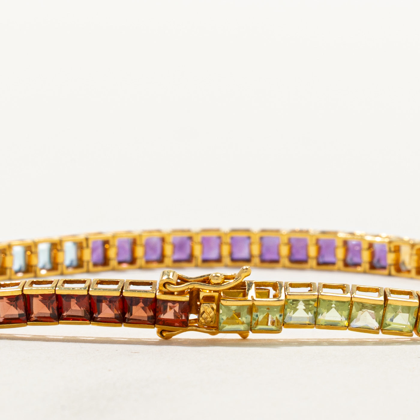 Rainbow Topaz & Garnet Tennis Bracelet | 4.00ctw | 7"
