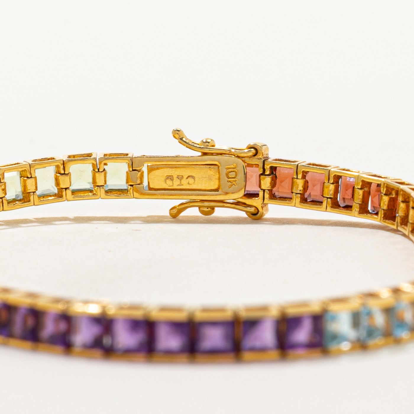 Rainbow Topaz & Garnet Tennis Bracelet | 4.00ctw | 7"