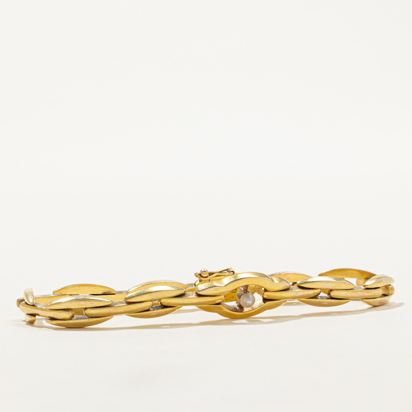14k Yellow Gold & Seed Pearl Accent Bracelet | 8"