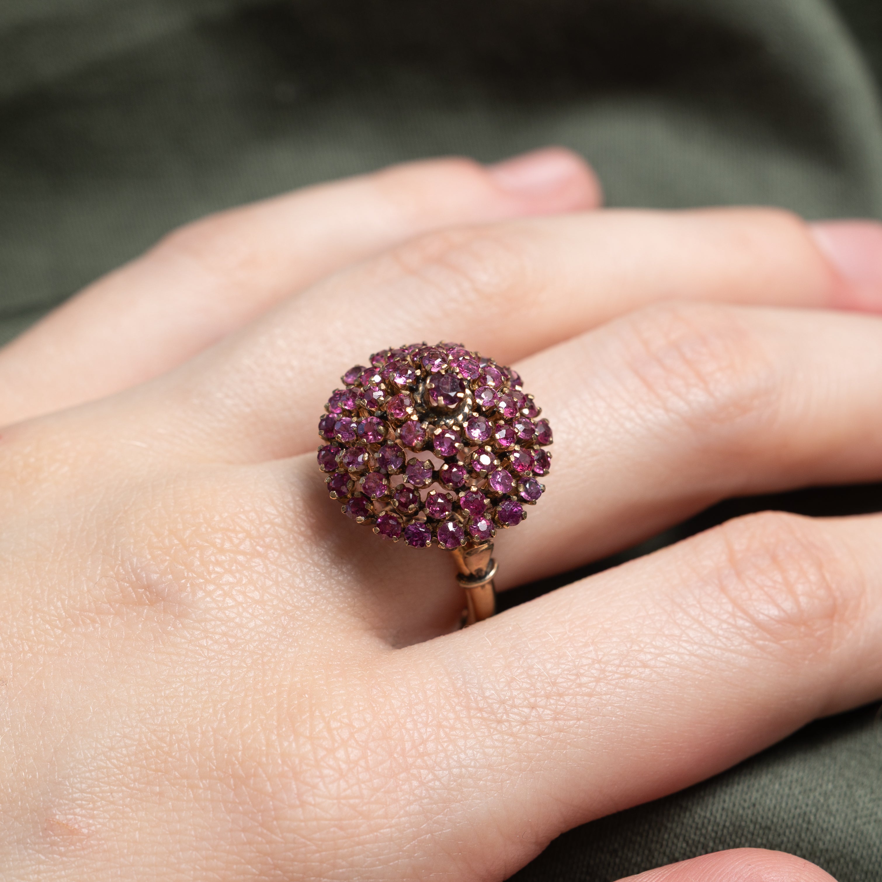 Ruby Cluster Dome Cocktail Ring | 1.40ctw | SZ 7.75