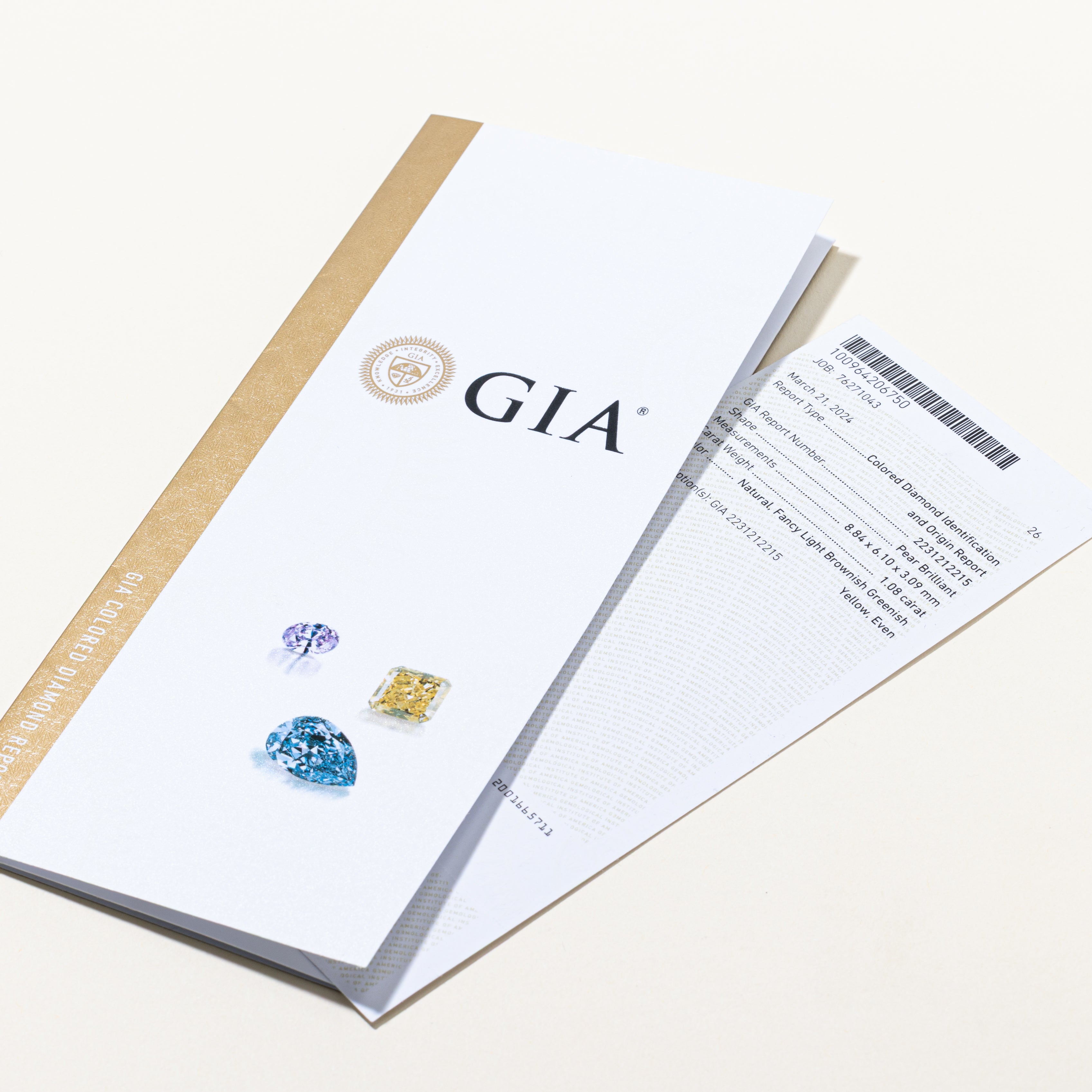 GIA-graded Fancy Yellow Natural Diamond Necklace | GIA 1.08ct Fancy Colour | 16"