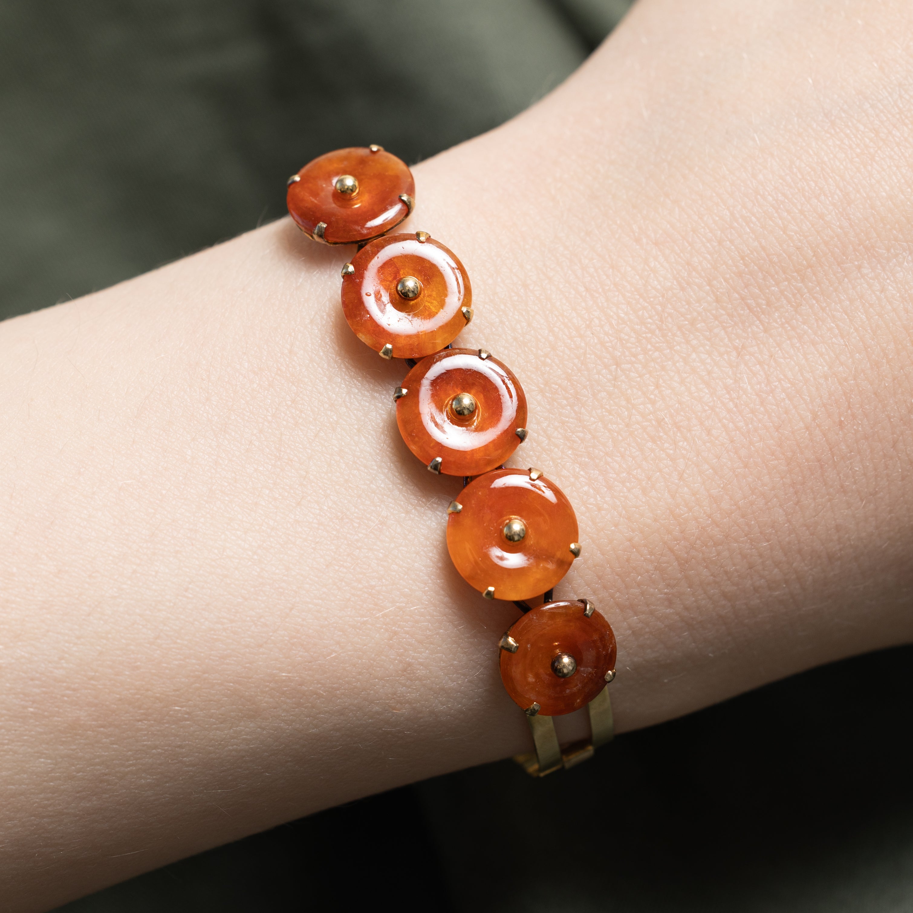 Carnelian Disc Bracelet | 6.00ctw | 6.5"