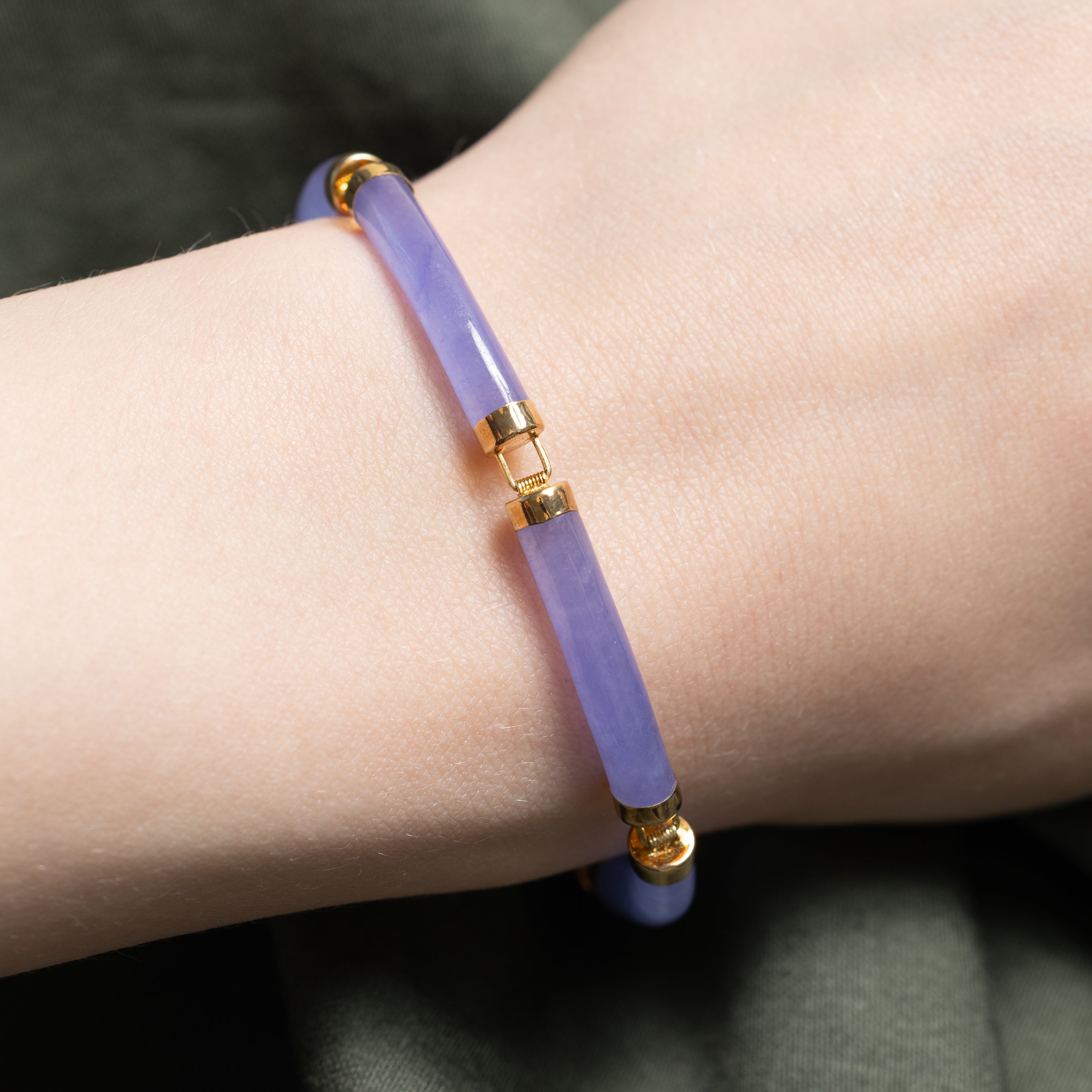 Purple Jadeite Bar Bracelet | 30.00ctw | 7"