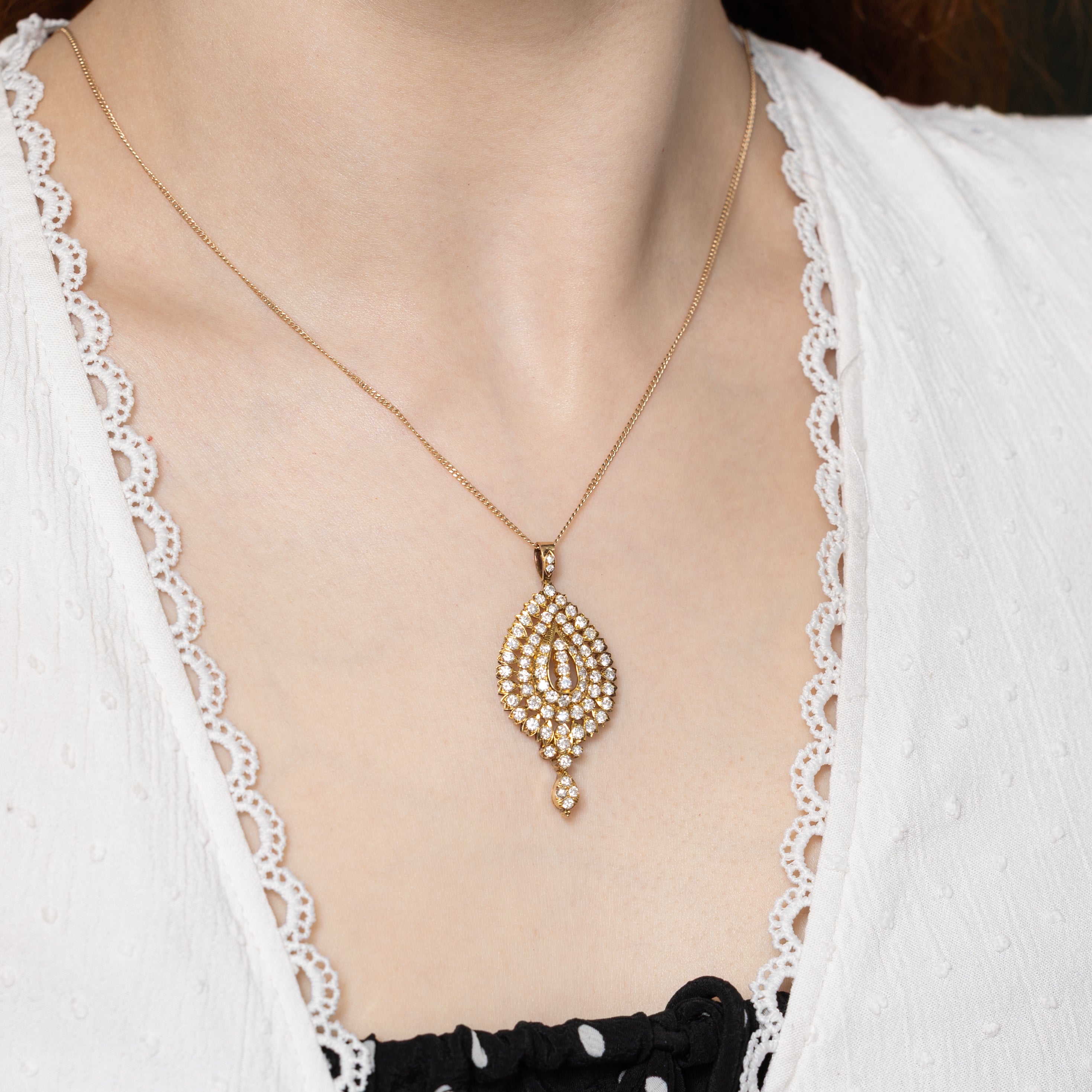 Diamond Marquise Shaped Drop Pendant | 1.80ctw