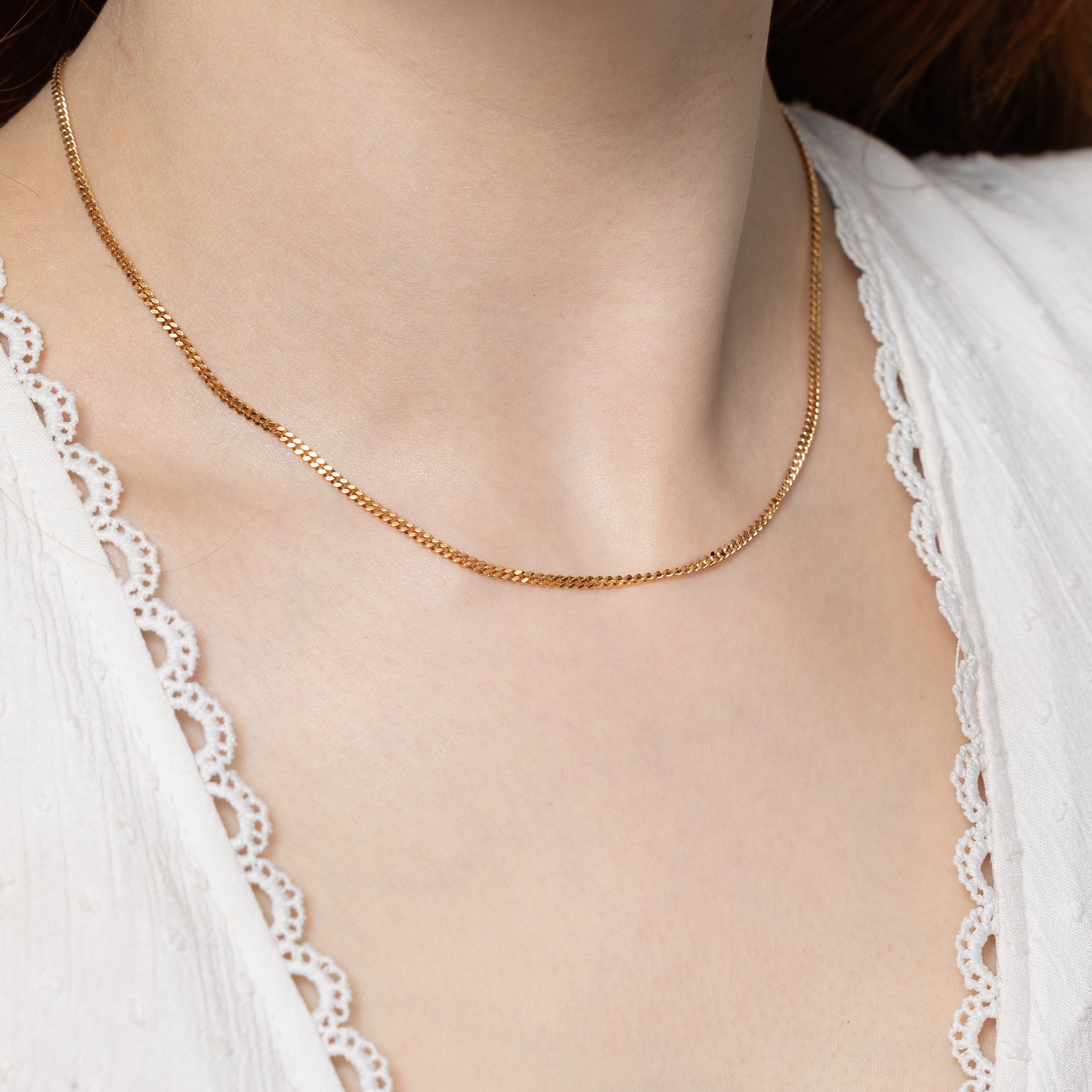 Birmingham 9k Rosy Yellow Gold Curb Link Chain | 17"