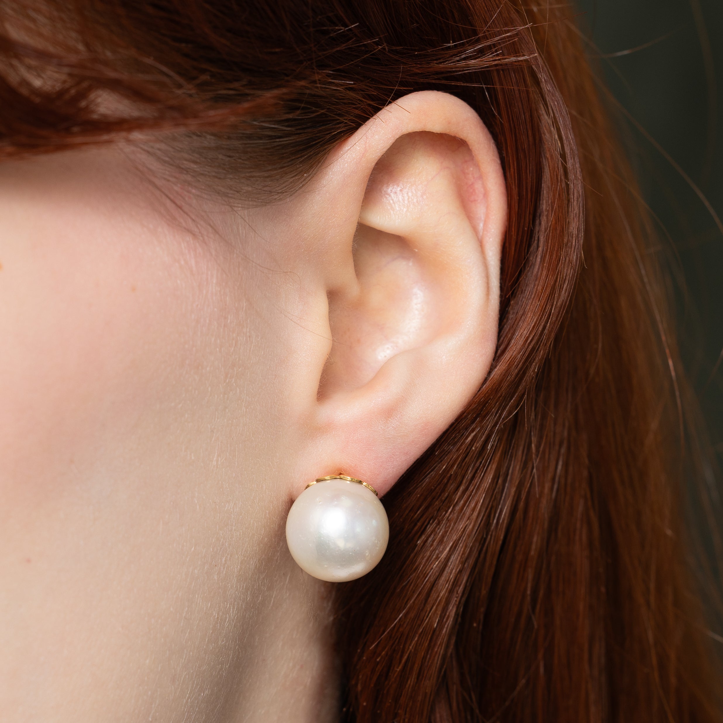 Large Pearl Stud Earrings