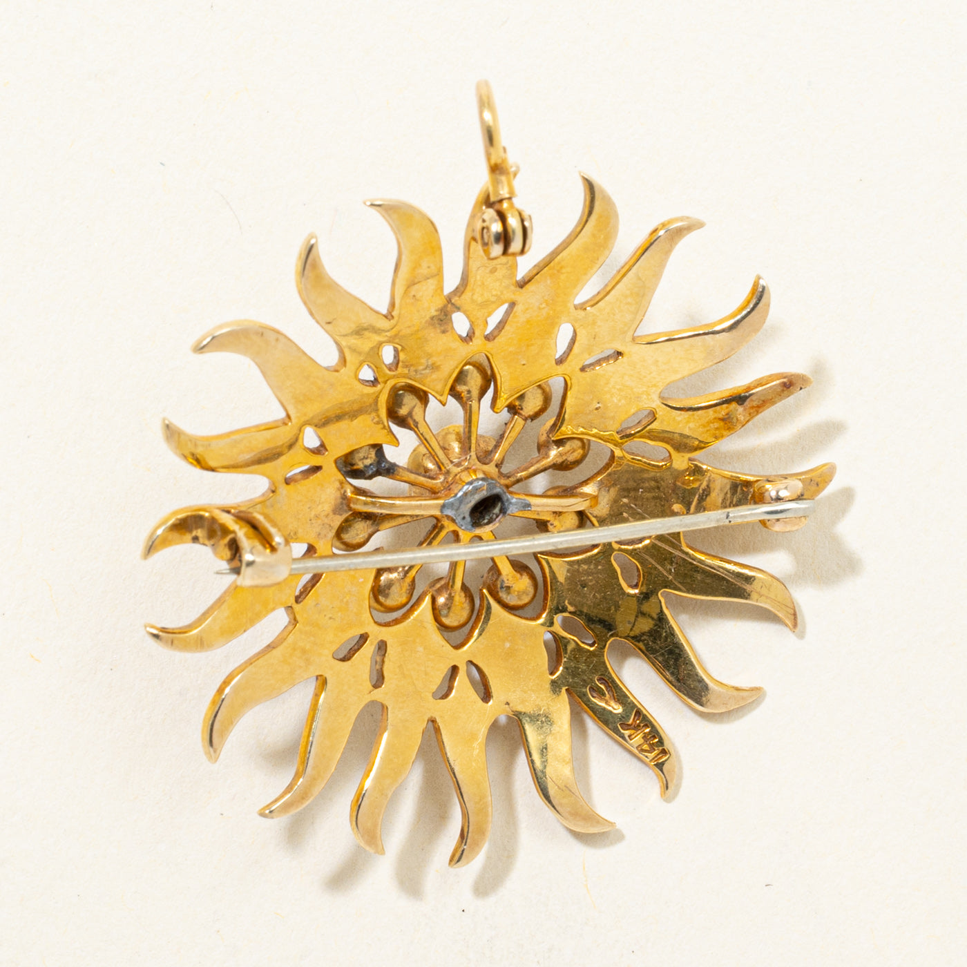 Pearl Sunburst Convertible Pendant & Brooch
