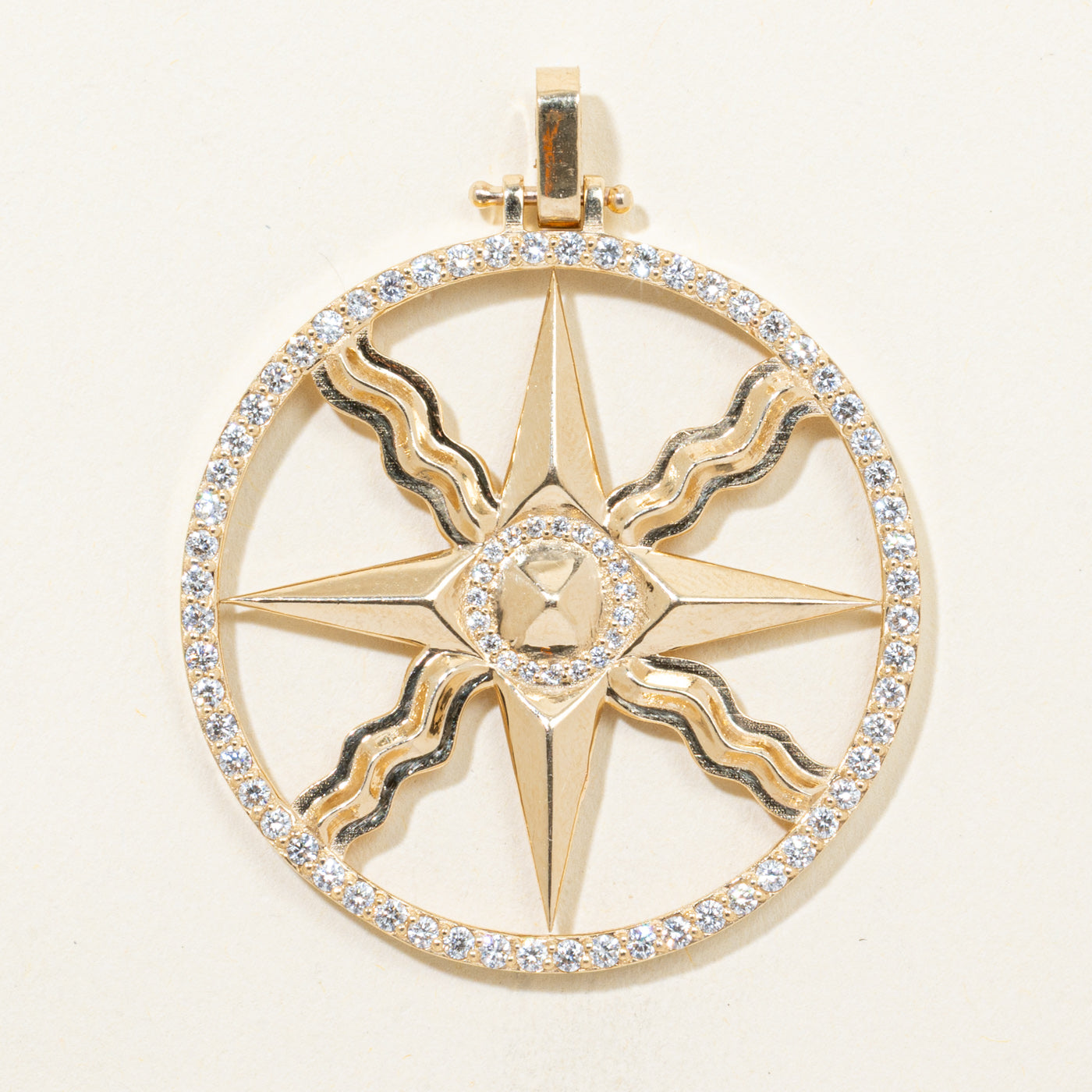 Diamond Halo Compass Pendant | 1.00ctw