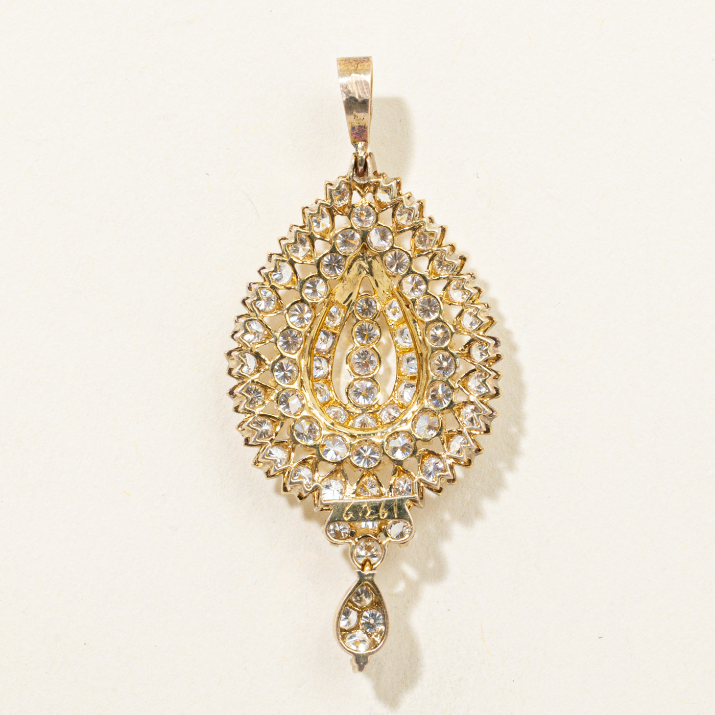 Diamond Marquise Shaped Drop Pendant | 1.80ctw