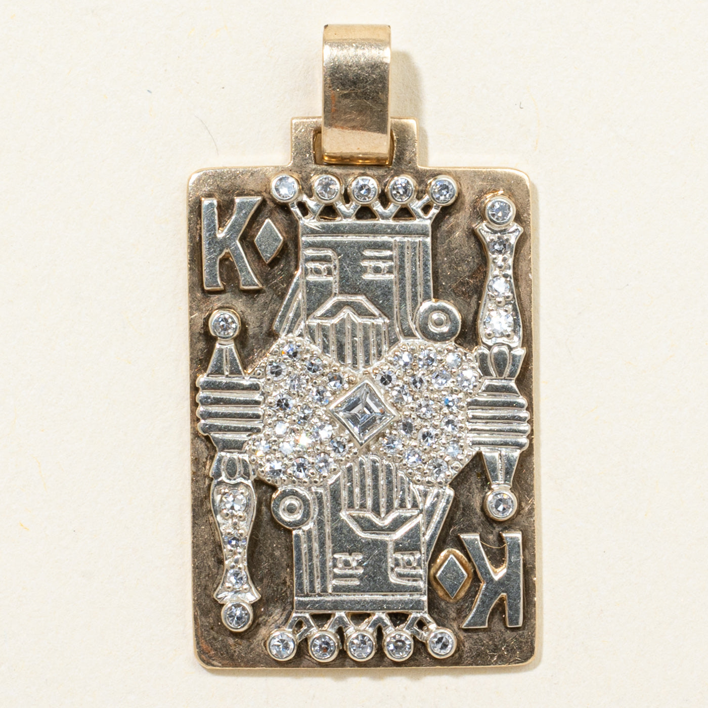 King of Diamonds Playing Card Pendant | 0.22ctw