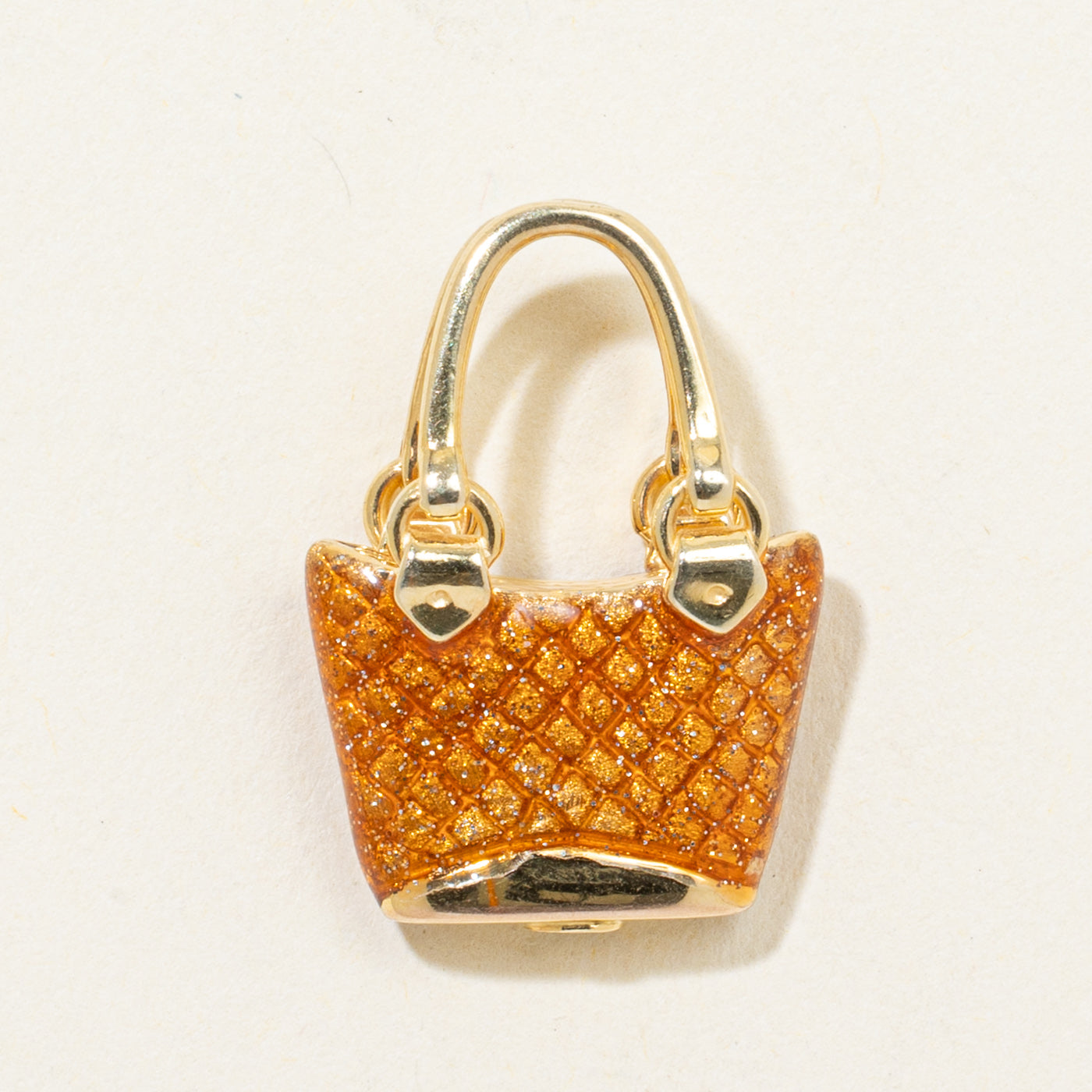 14k Yellow Gold Enamel Purse Pendant
