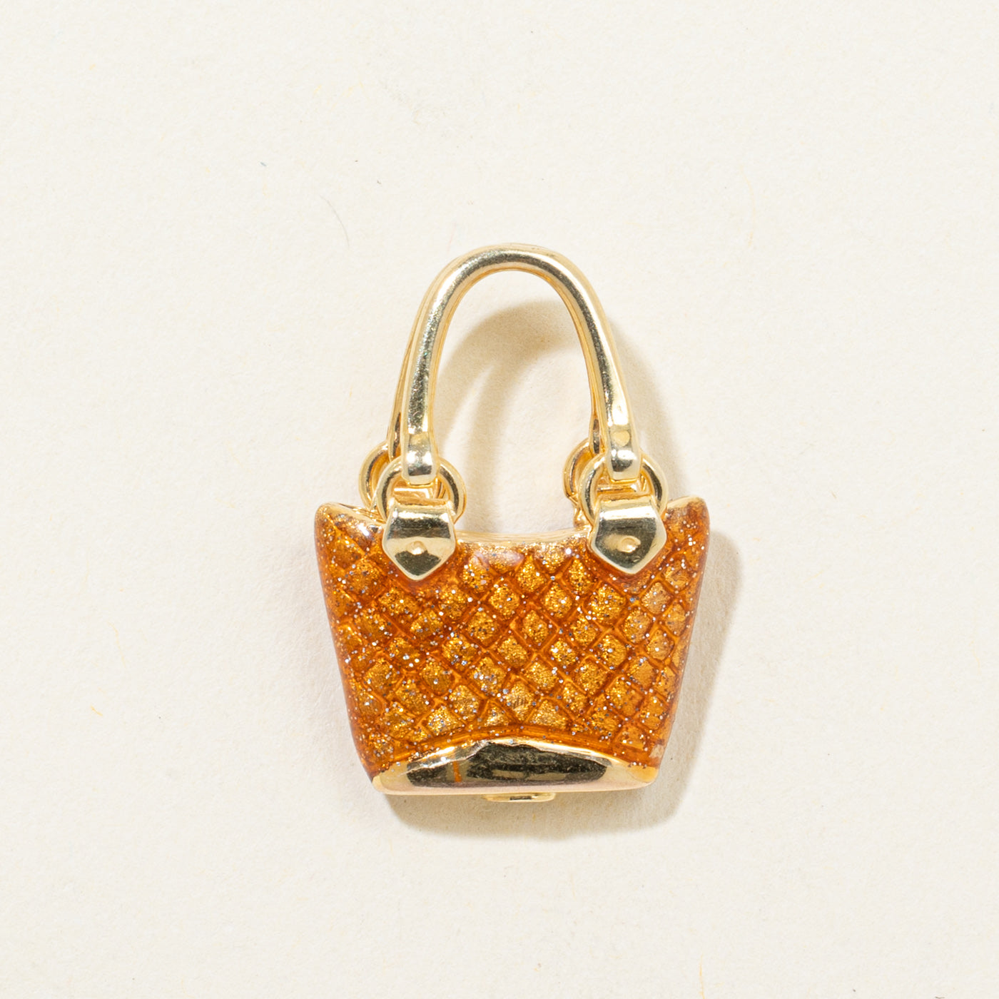 14k Yellow Gold Enamel Purse Pendant