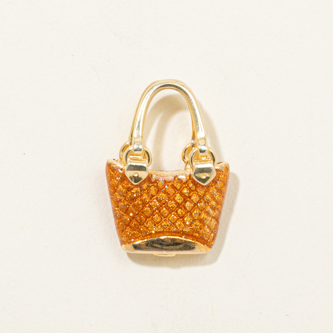 14k Yellow Gold Enamel Purse Pendant