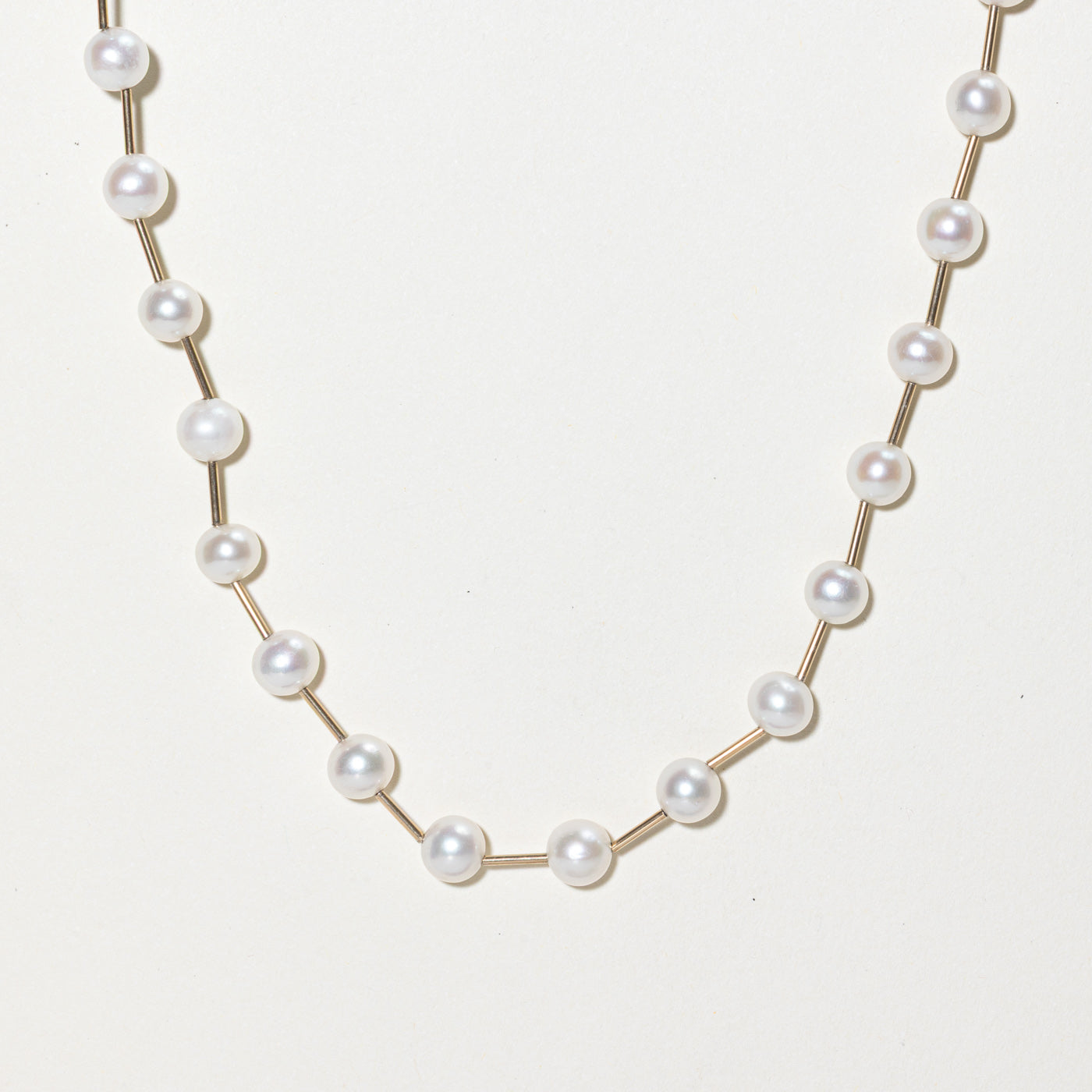 Pearl Satellite Beaded Necklace | 17"