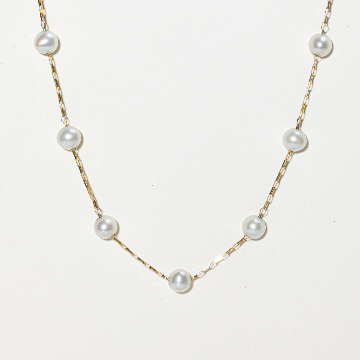 Pearl Satellite Beaded Necklace | 14"