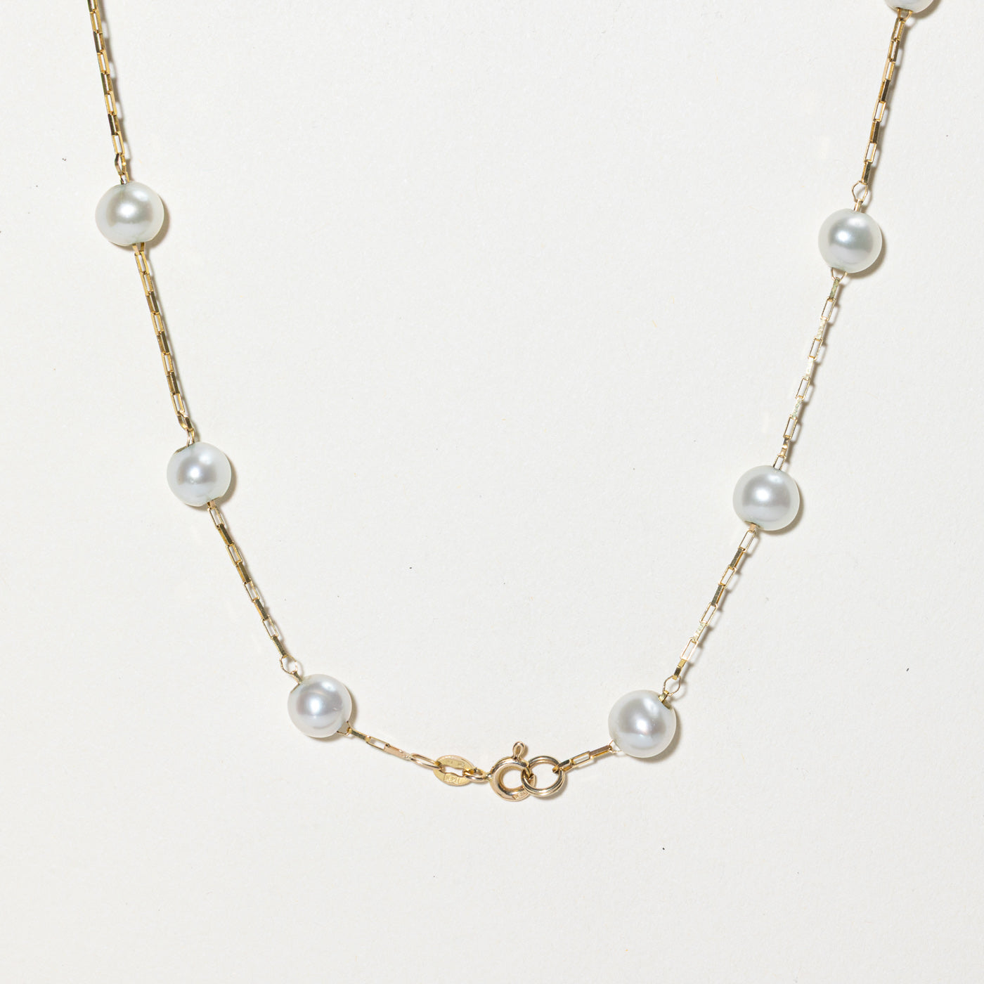 Pearl Satellite Beaded Necklace | 14"