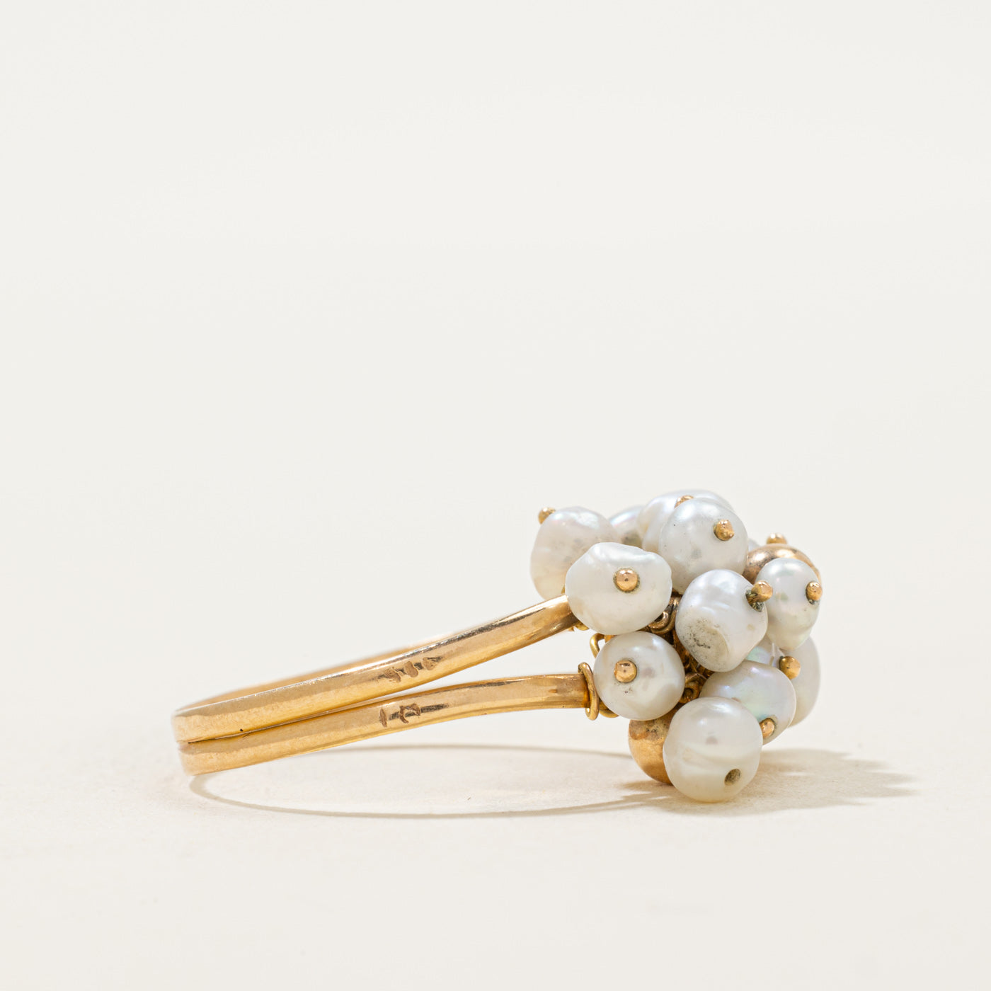 Potato Pearl & Bead Cluster Ring | SZ 8.5