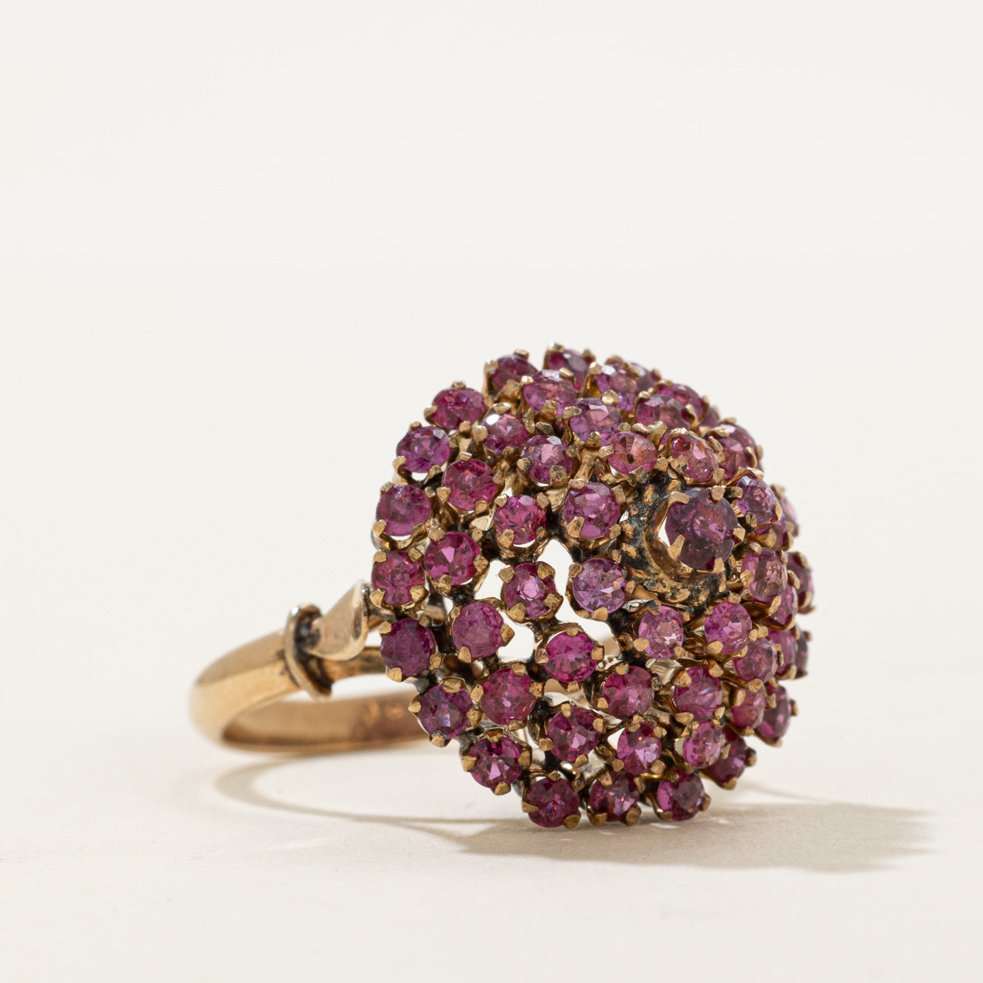 Ruby Cluster Dome Cocktail Ring | 1.40ctw | SZ 7.75