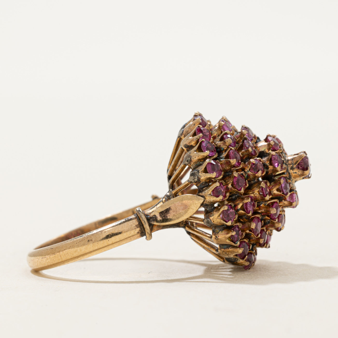 Ruby Cluster Dome Cocktail Ring | 1.40ctw | SZ 7.75