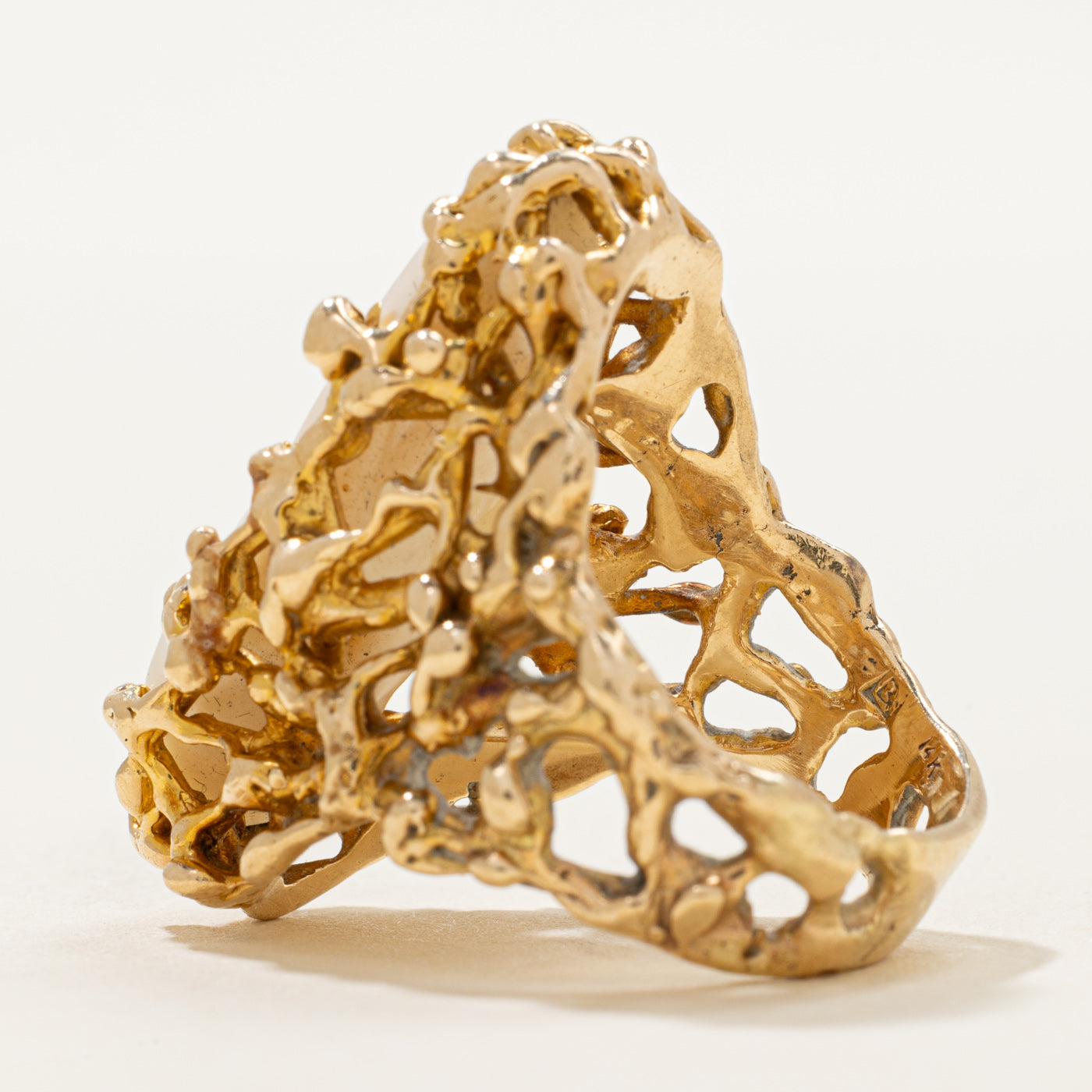 Baroque Pearl Openwork Cocktail Ring | SZ 6.75