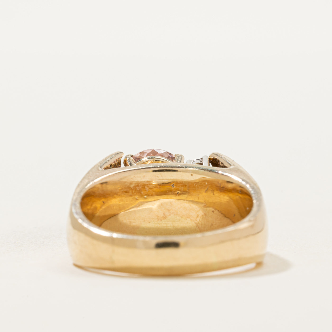Morganite & Diamond Chunky Ring | 2.00ct, 0.10ctw | SZ 8