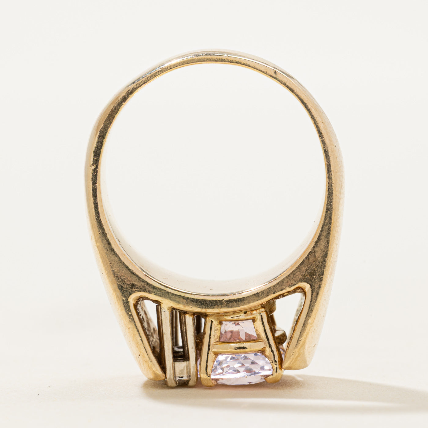 Morganite & Diamond Chunky Ring | 2.00ct, 0.10ctw | SZ 8