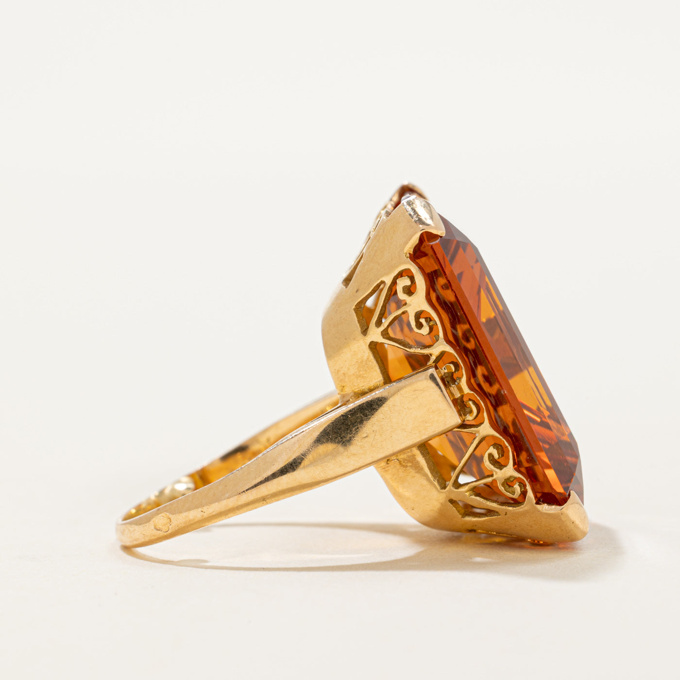 Synthetic Orange Sapphire Cocktail Ring | 30.00ct | SZ 3.5