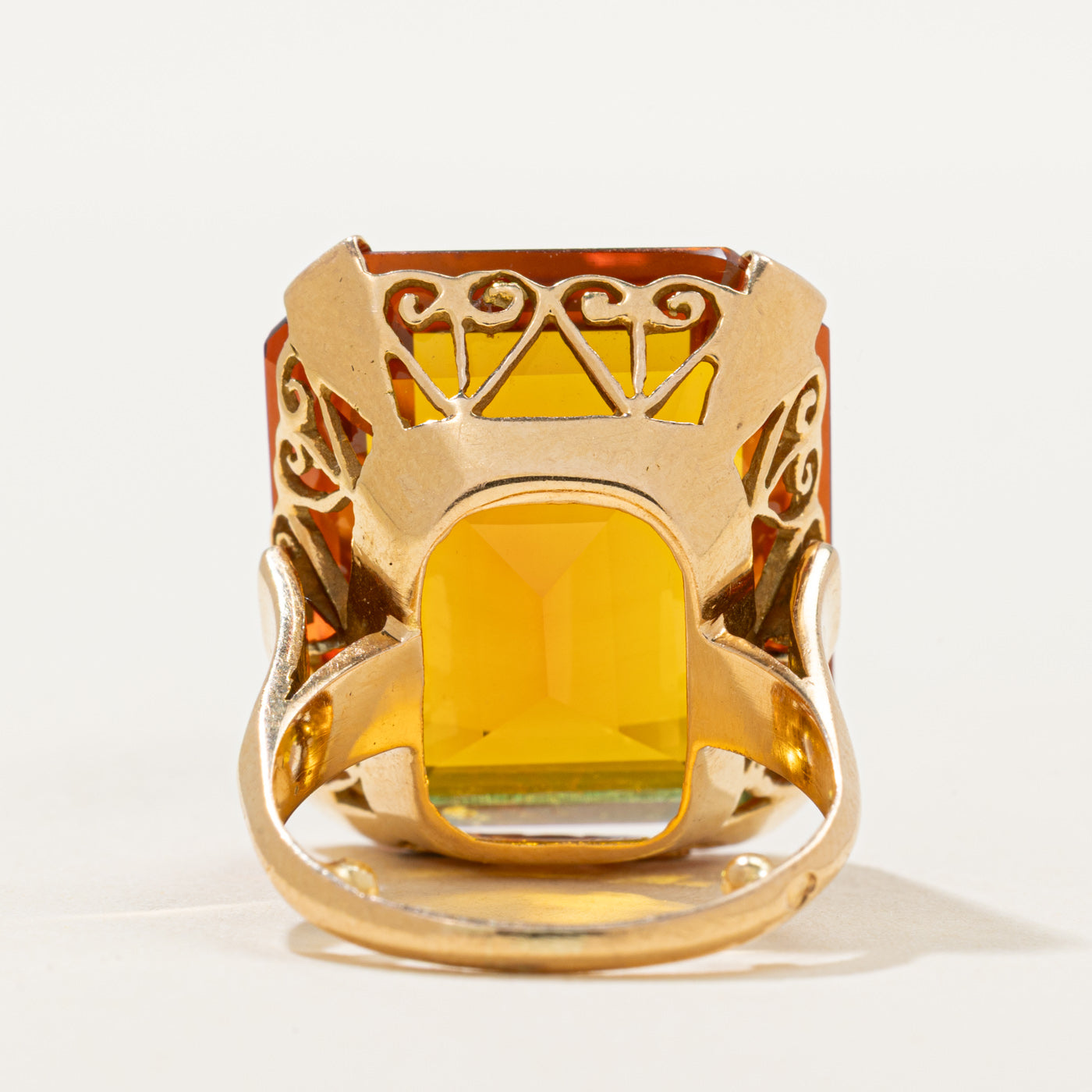 Synthetic Orange Sapphire Cocktail Ring | 30.00ct | SZ 3.5