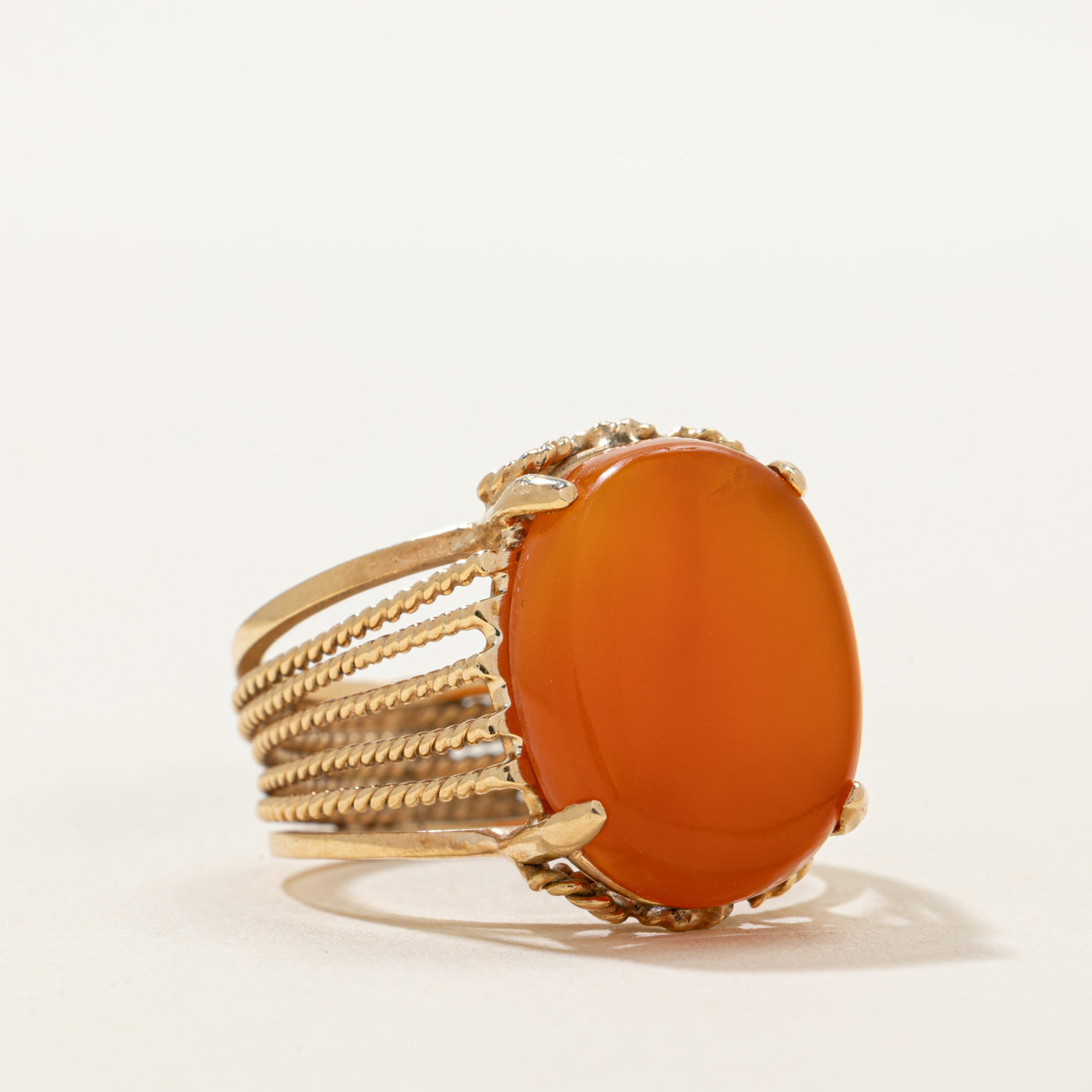 Carnelian Openwork Cocktail Ring | 5.50ct | SZ 5.75