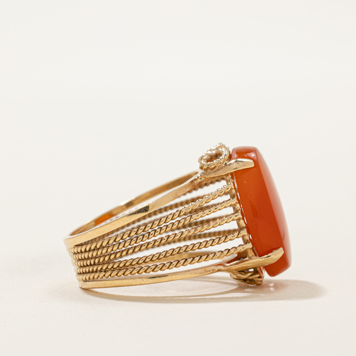 Carnelian Openwork Cocktail Ring | 5.50ct | SZ 5.75