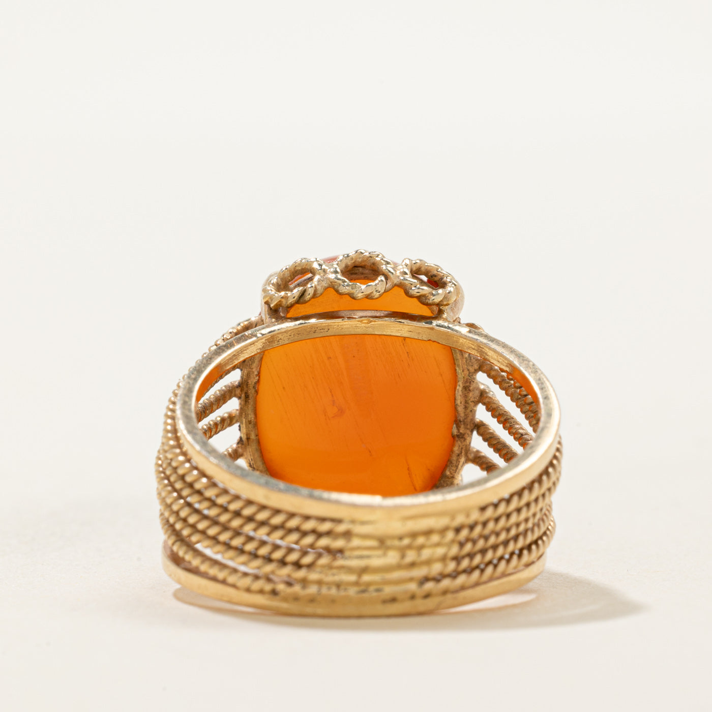 Carnelian Openwork Cocktail Ring | 5.50ct | SZ 5.75