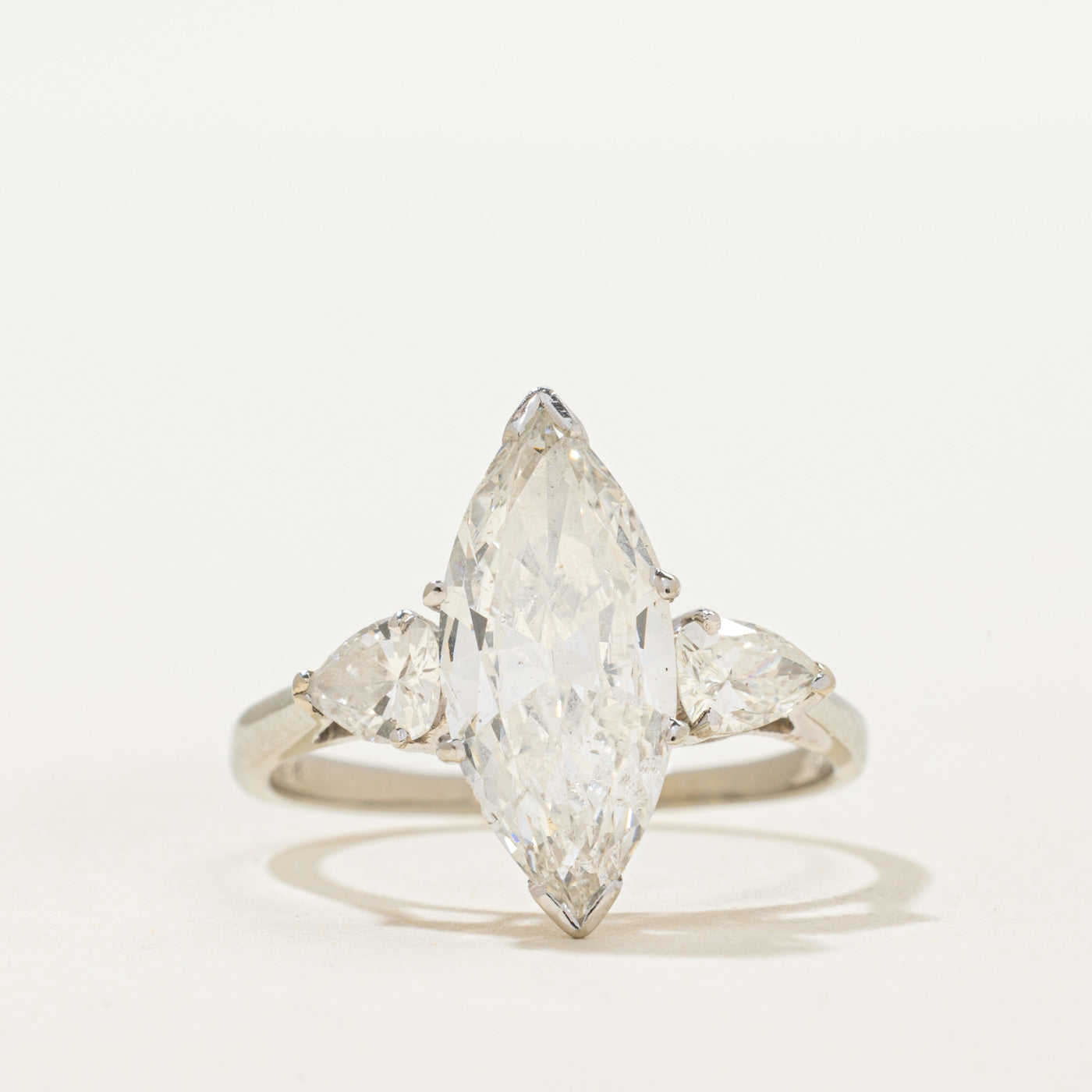 2ct+ Marquise & Pear Shaped Natural Diamond Engagement Ring | 2.00ct SI1/SI2 G/H | 0.42ctw | SZ 6.75