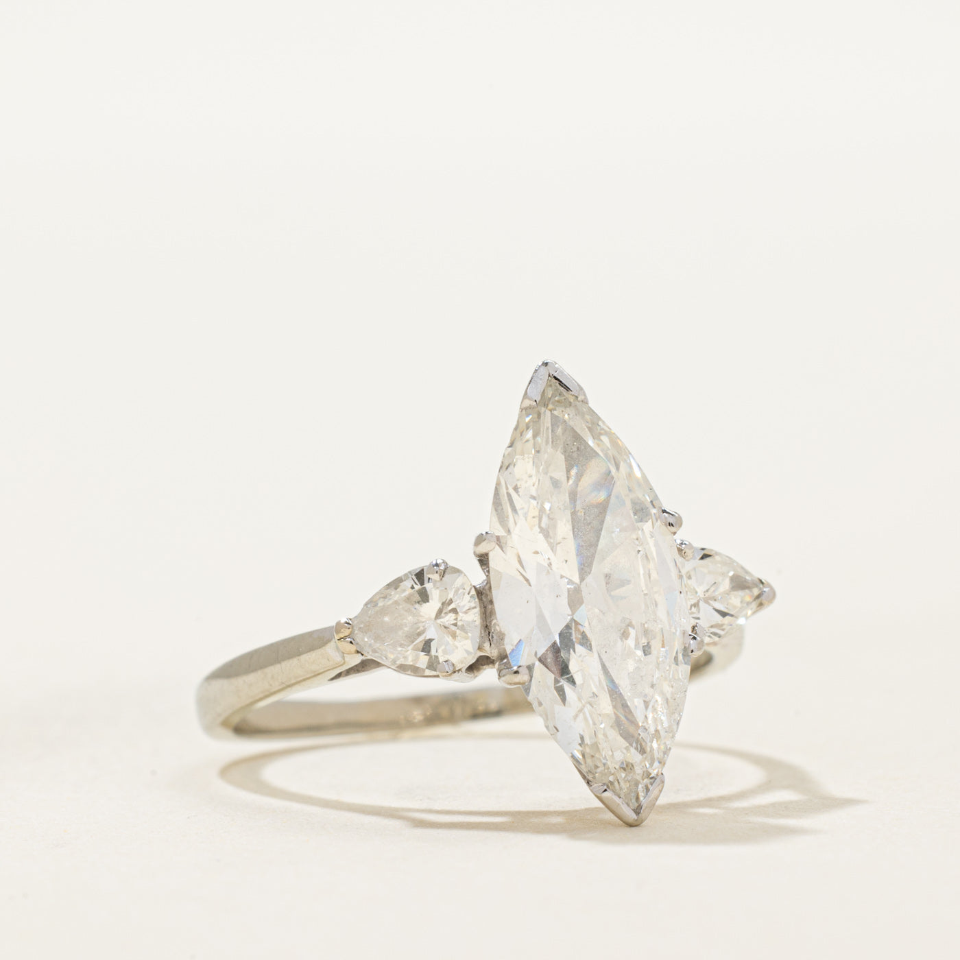2ct+ Marquise & Pear Shaped Natural Diamond Engagement Ring | 2.00ct SI1/SI2 G/H | 0.42ctw | SZ 6.75