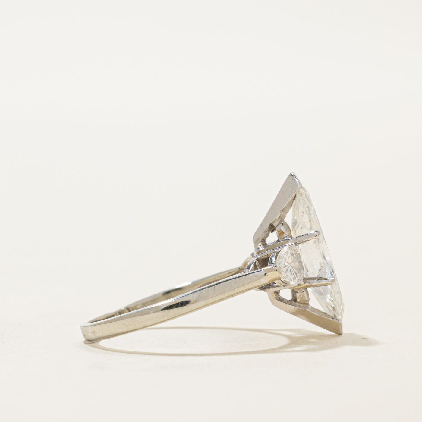 2ct+ Marquise & Pear Shaped Natural Diamond Engagement Ring | 2.00ct SI1/SI2 G/H | 0.42ctw | SZ 6.75