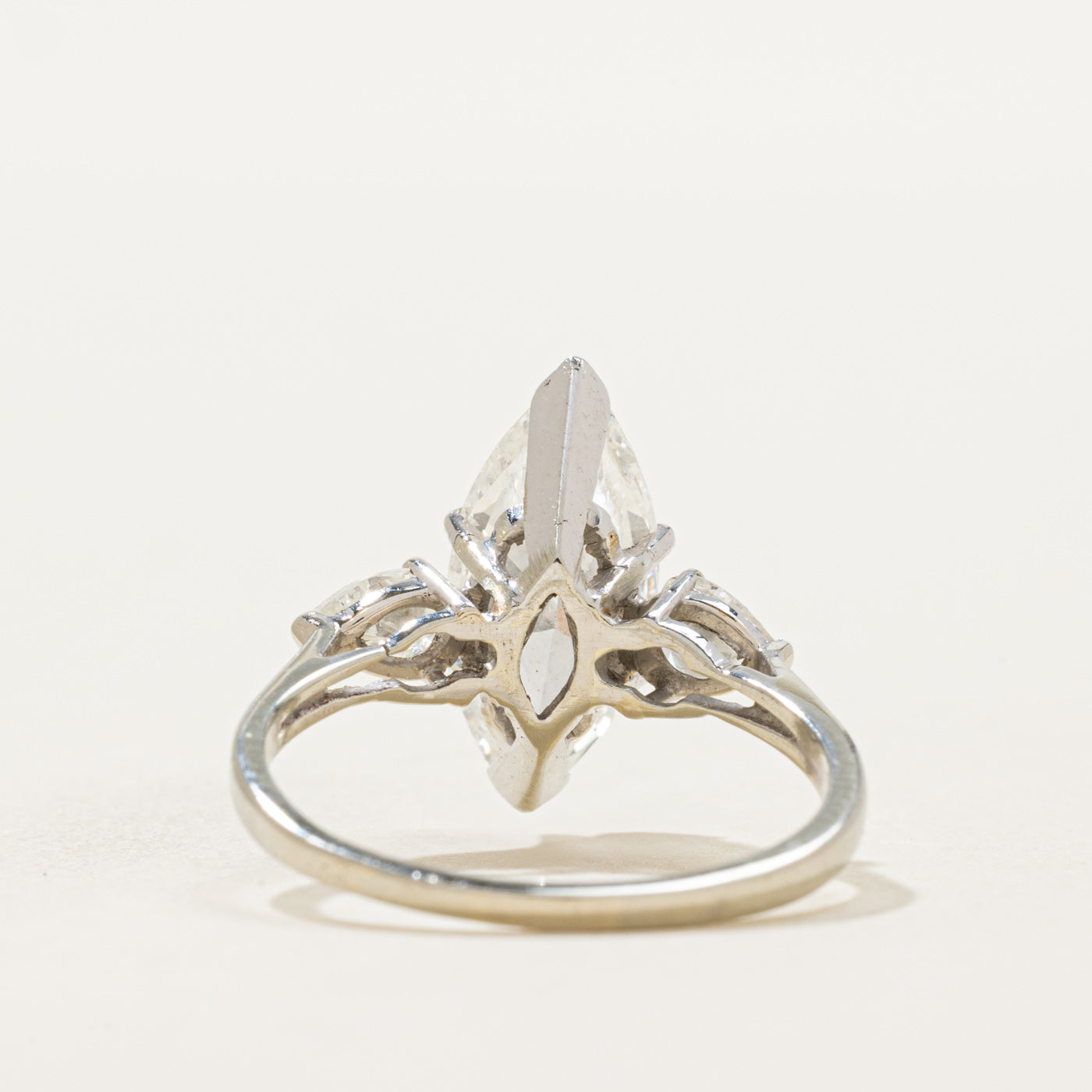 2ct+ Marquise & Pear Shaped Natural Diamond Engagement Ring | 2.00ct SI1/SI2 G/H | 0.42ctw | SZ 6.75