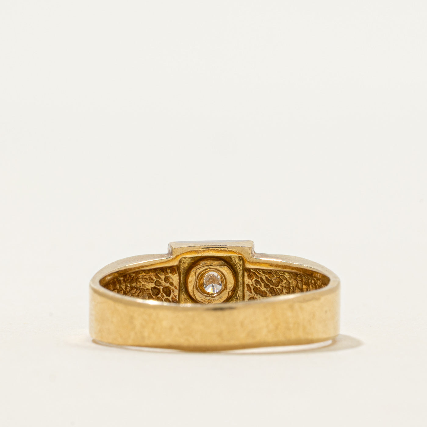 18k Solitaire Diamond Square Ring | 0.12ct | SZ 6.75