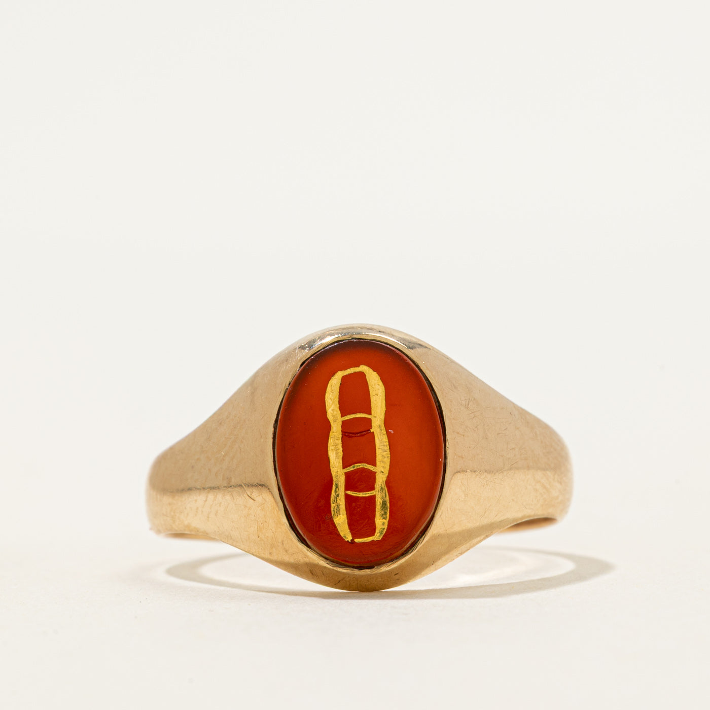 Order of Owls Bezel Set Carnelian Signet Ring | 1.80ct | SZ 11.75