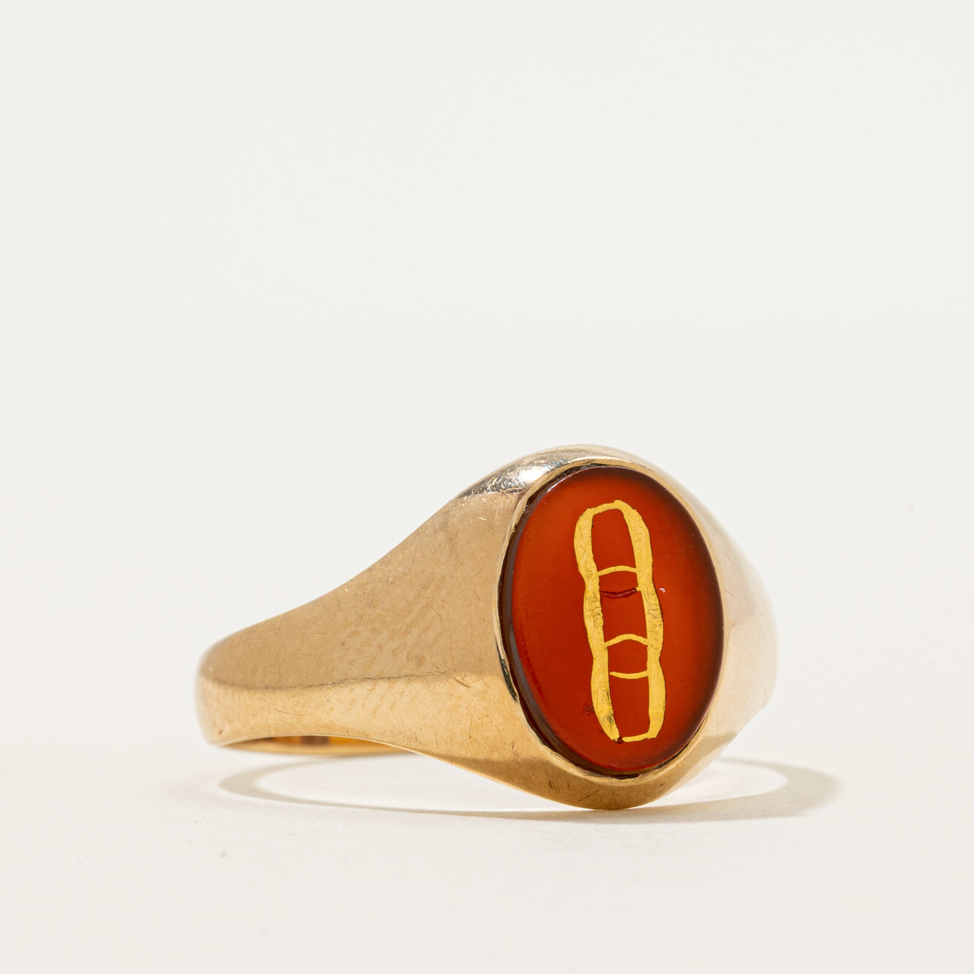 Order of Owls Bezel Set Carnelian Signet Ring | 1.80ct | SZ 11.75