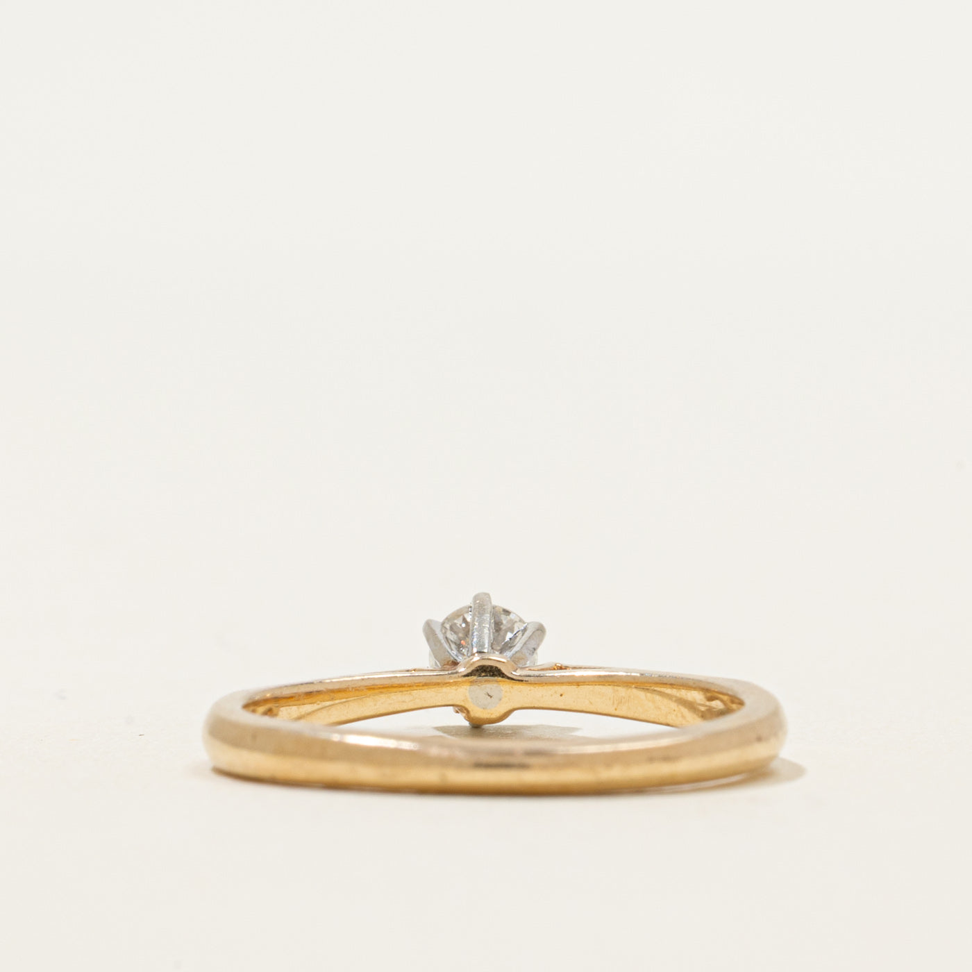 Solitaire Diamond Reverse Tapered Ring | 0.22ct | SZ 6