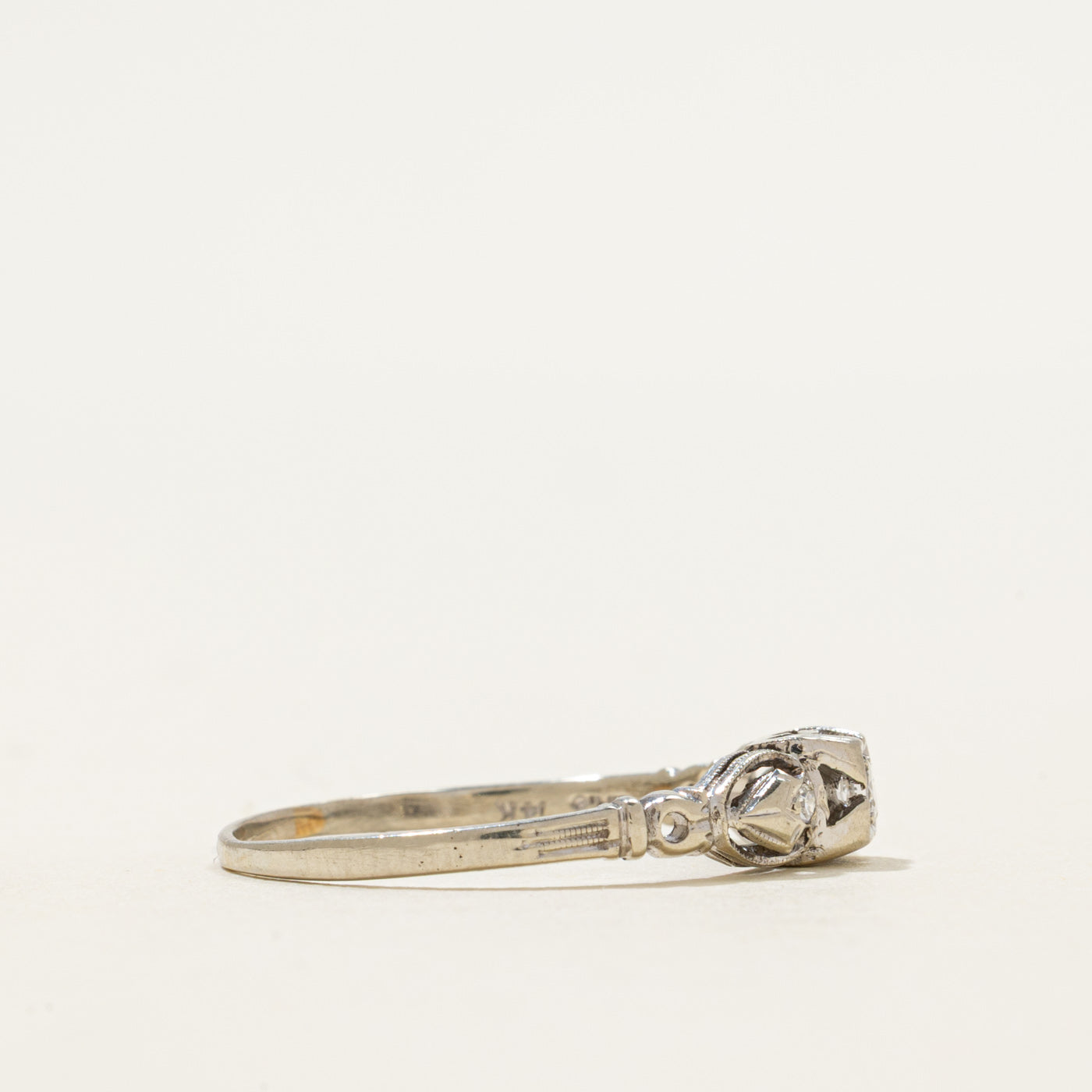 Diamond Engraved Ornate Ring | 0.10ctw | SZ 9
