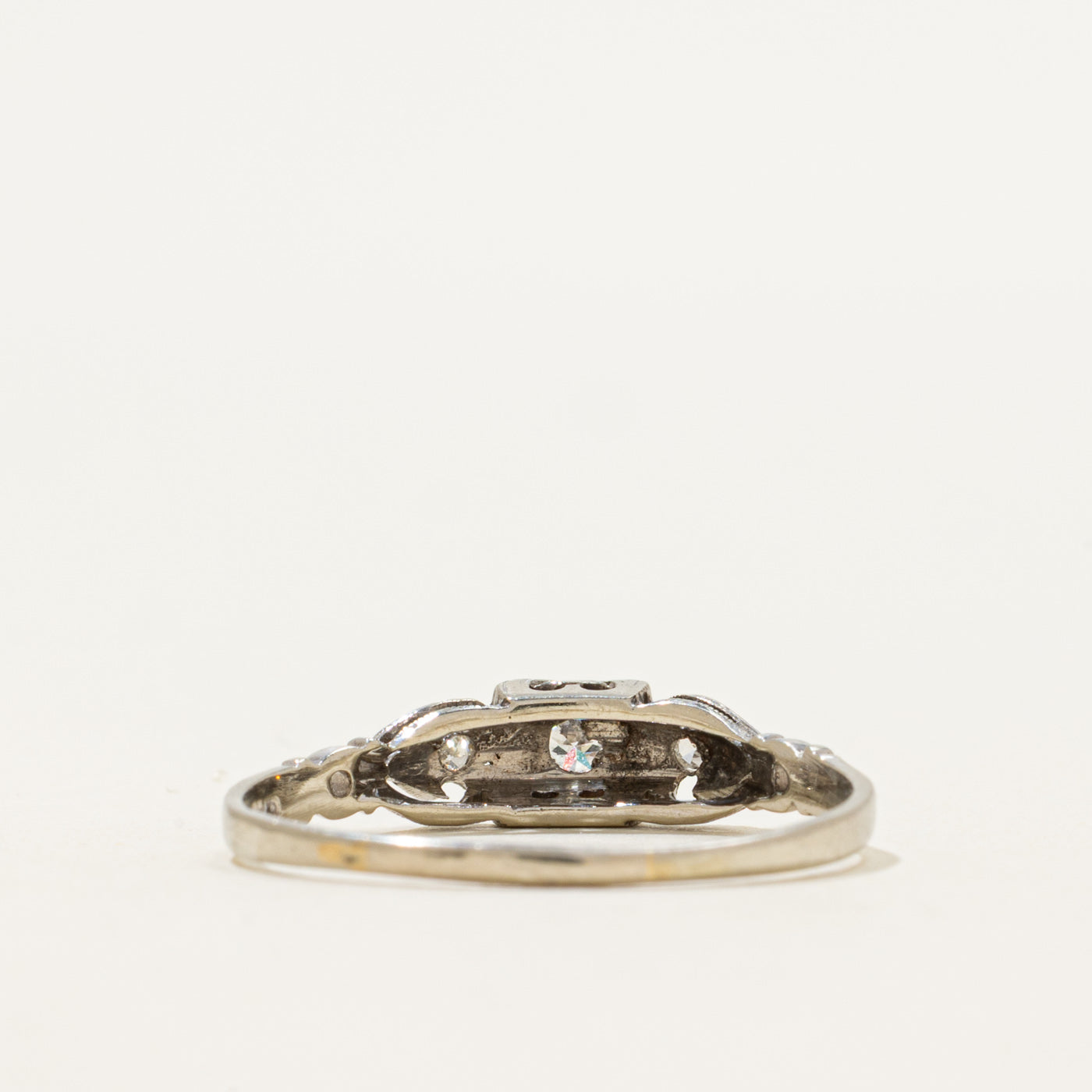 Diamond Engraved Ornate Ring | 0.10ctw | SZ 9