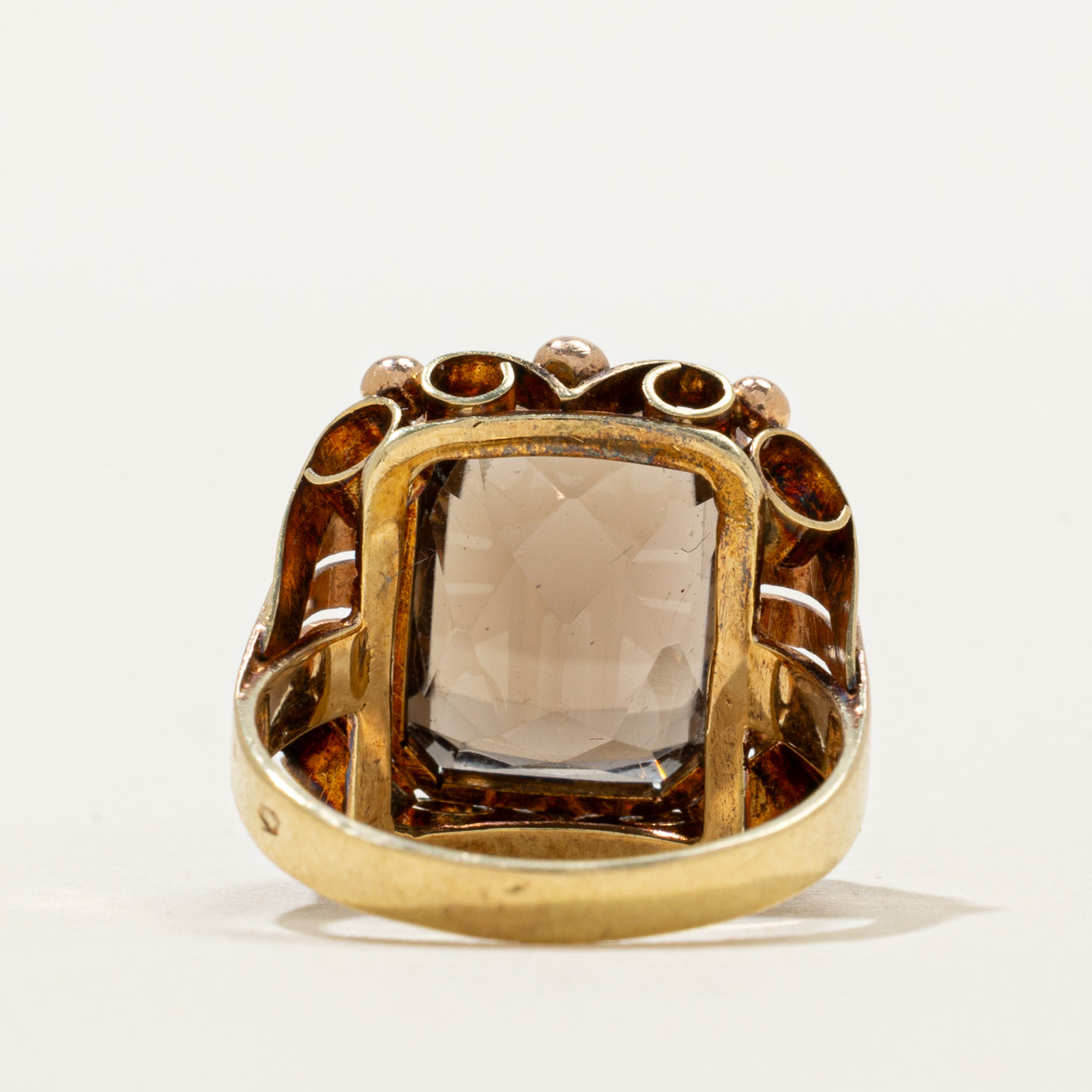 Vintage Austrian Smoky Quartz Cocktail Ring | 5.20ct | SZ 4.25